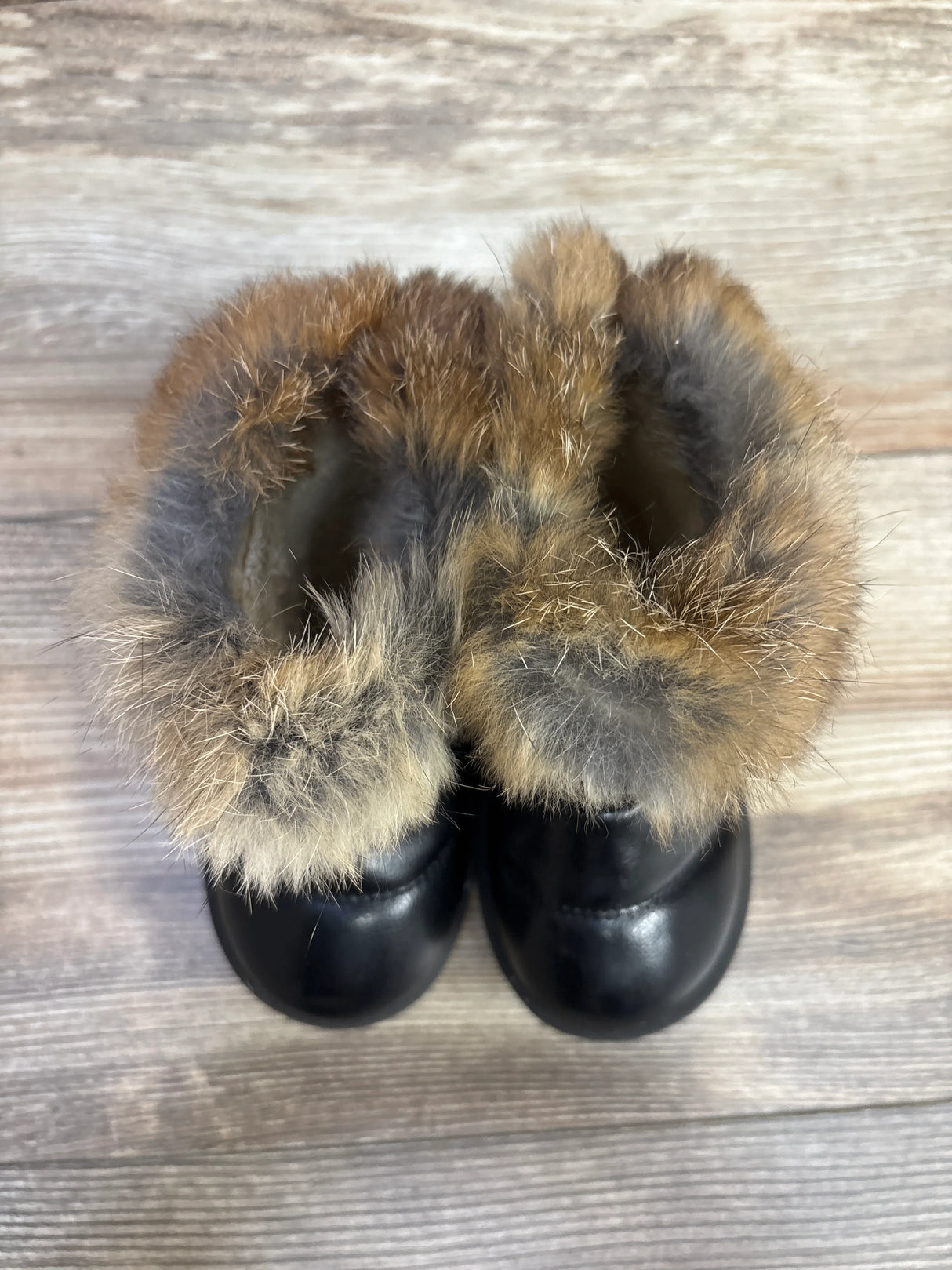 Comfy Kids Toddler Winter Boots With Faux Fur Trim Black Sz 8c