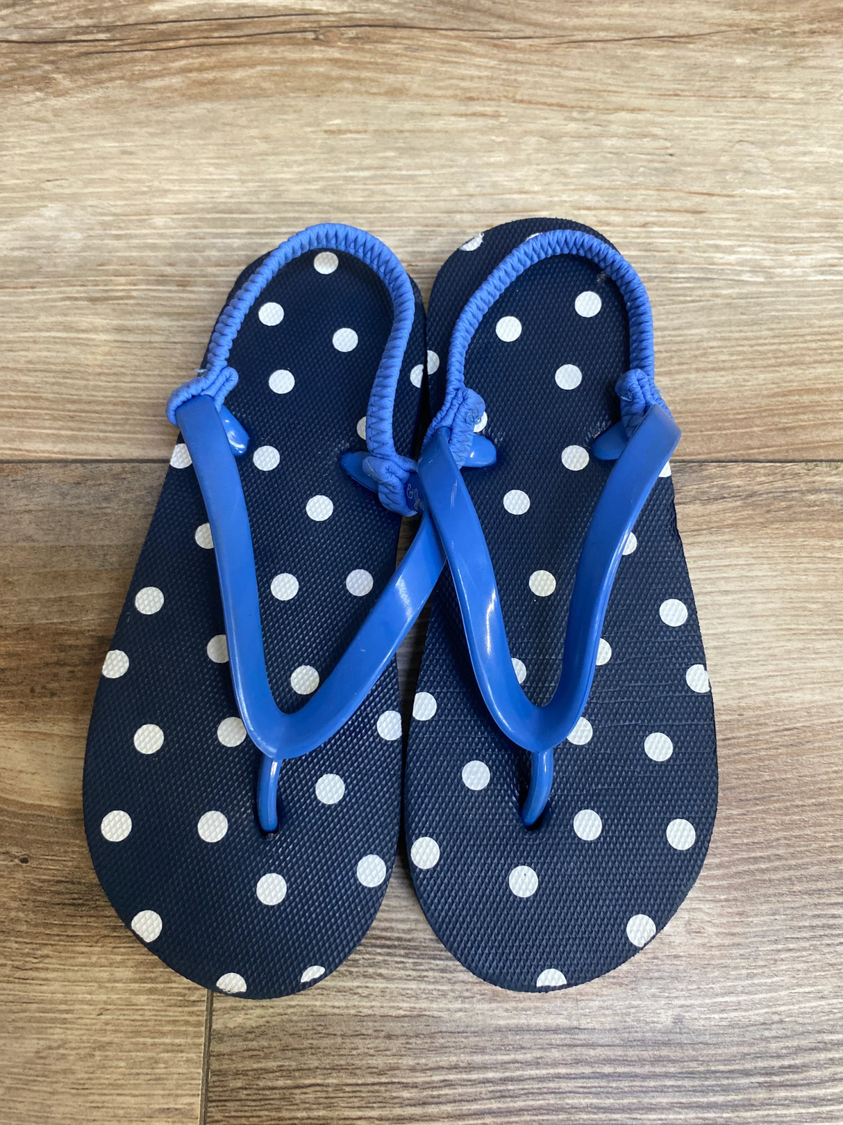 Flip Flops Navy/White Dots sz 11-12c - Me n Mommy To Be