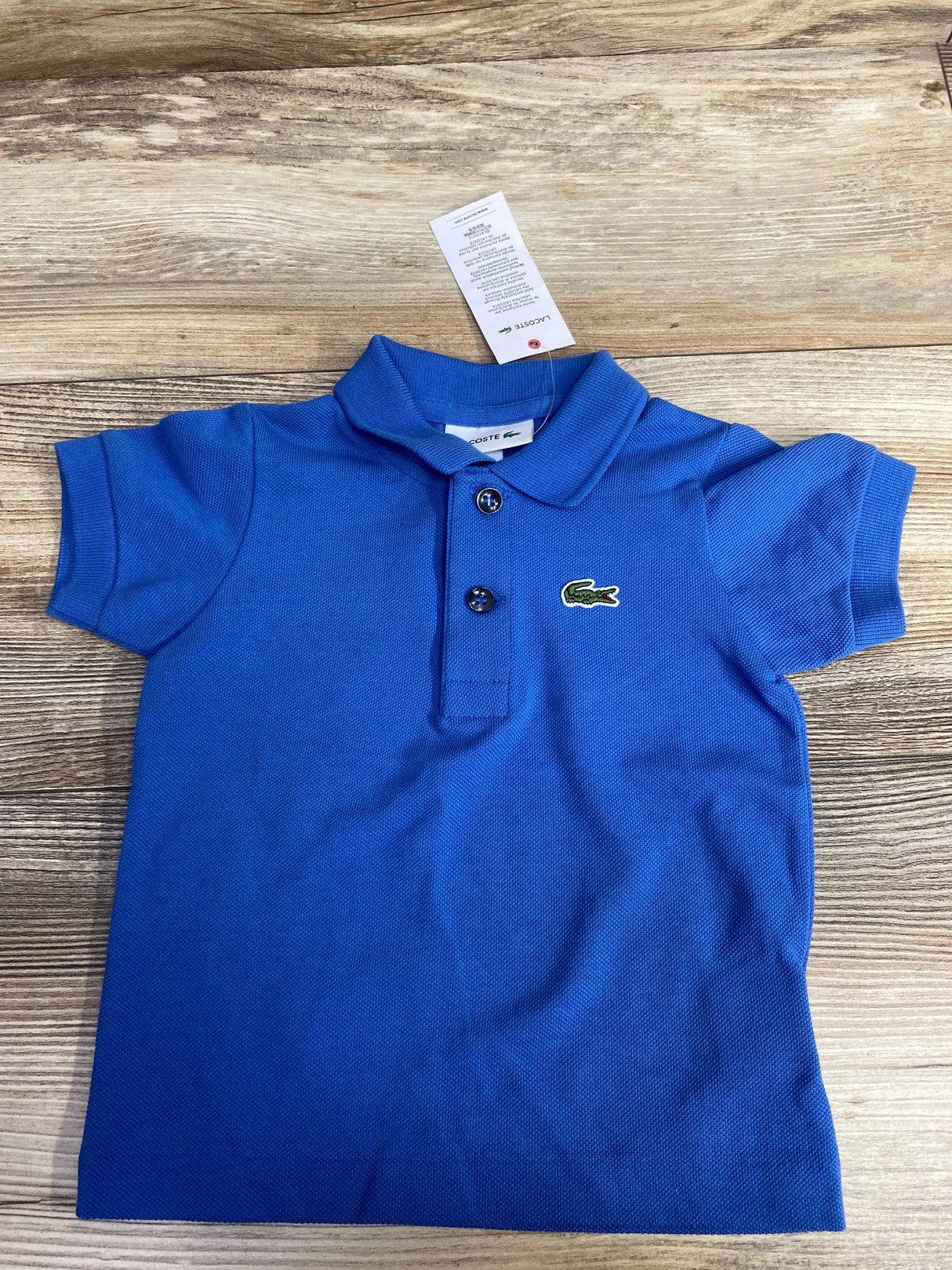 NEW Lacoste Boys' Petit Piqué Polo Blue sz 12m