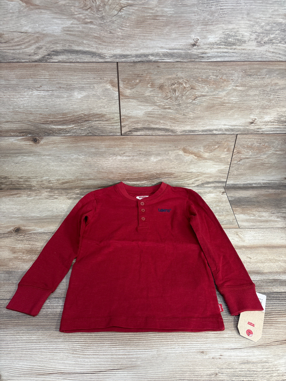 NEW Levi's Henley Long Sleeve Shirt Red sz 4T