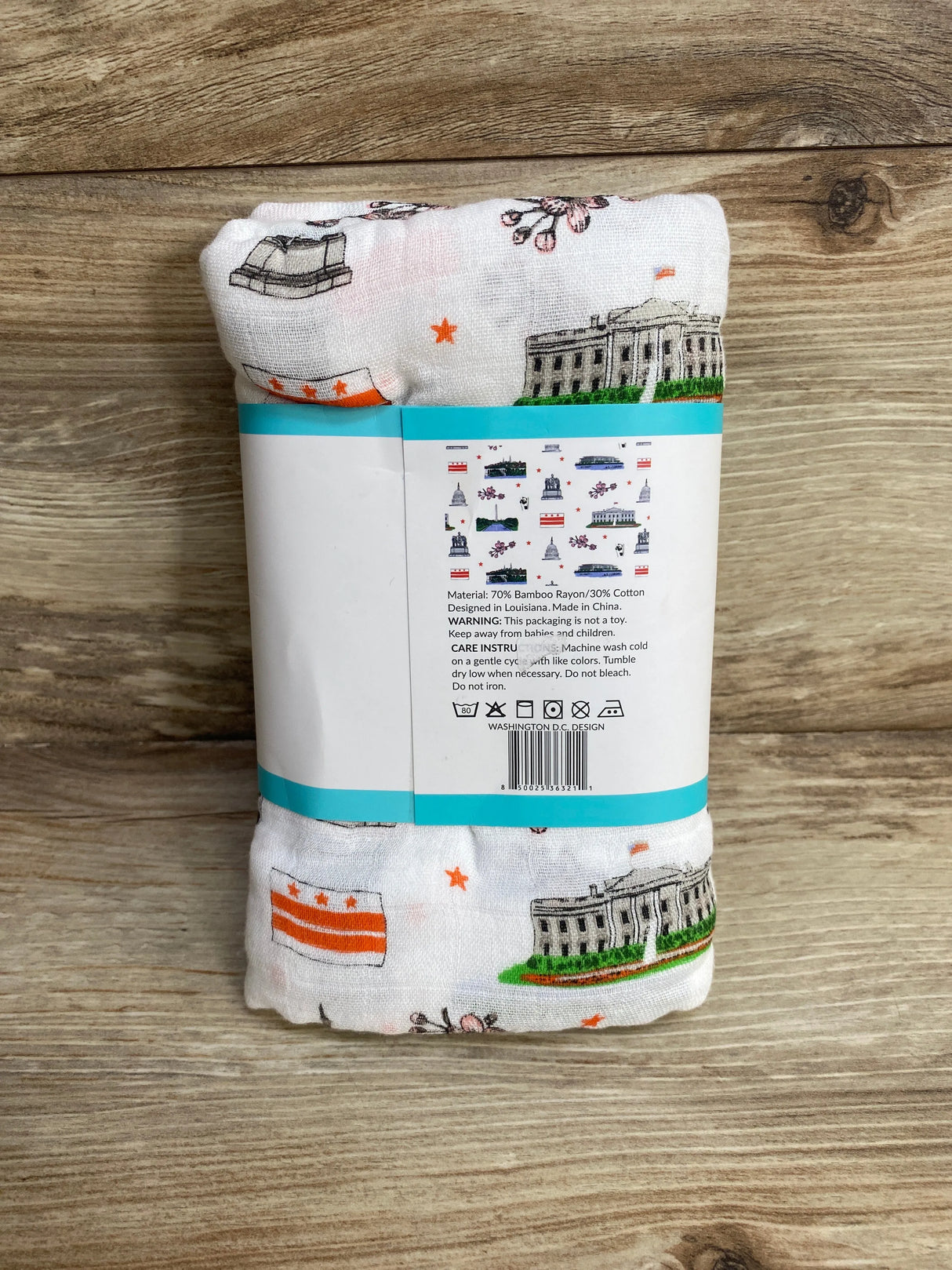 NEW Little Hometown White Swaddle Blanket, Washington D.C. - Me n Mommy To Be