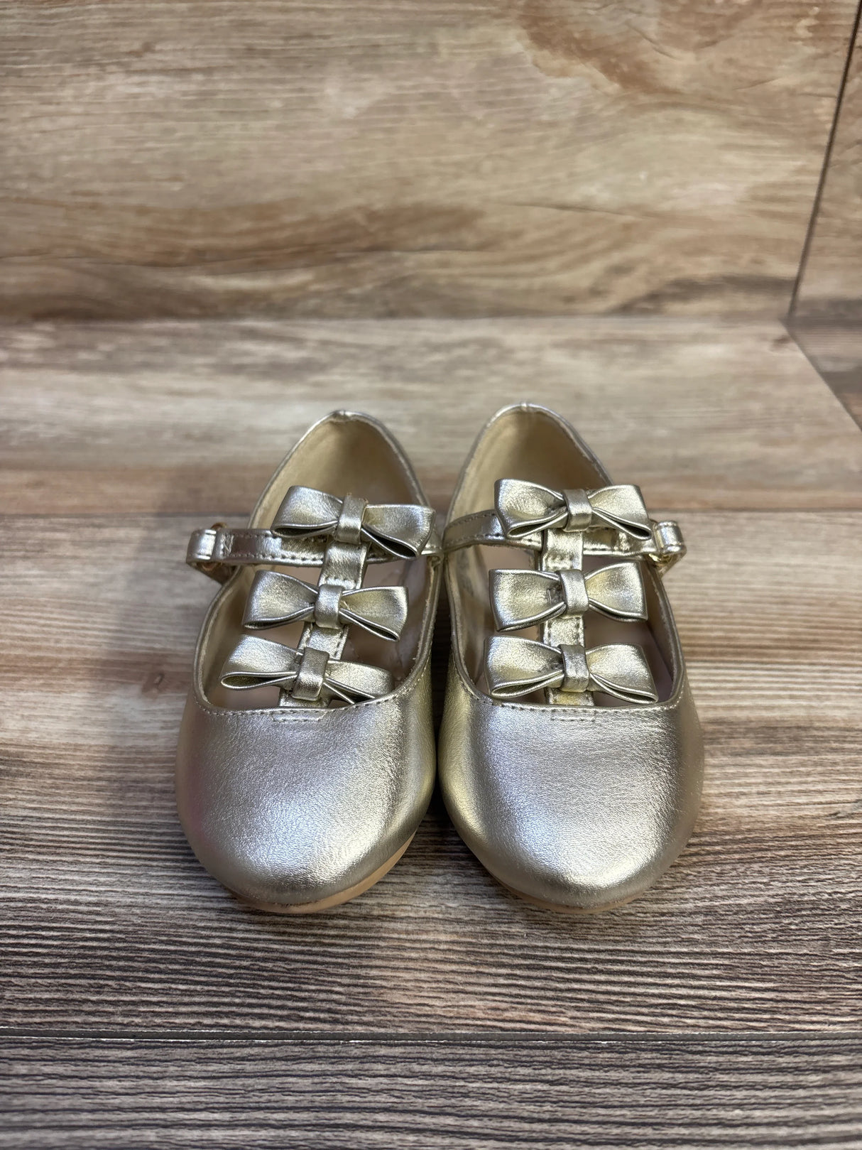 Cat & Jack Mary Jane Bow Ballet Flats Gold sz 7c
