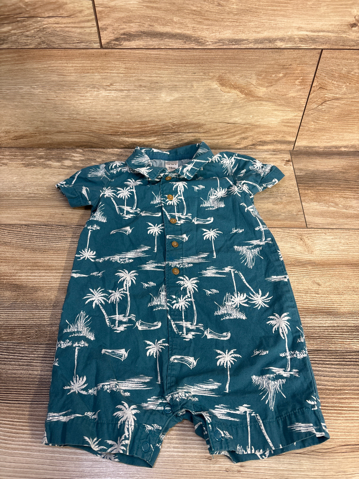 Carter's Polo Shortie Romper Blue sz 18m