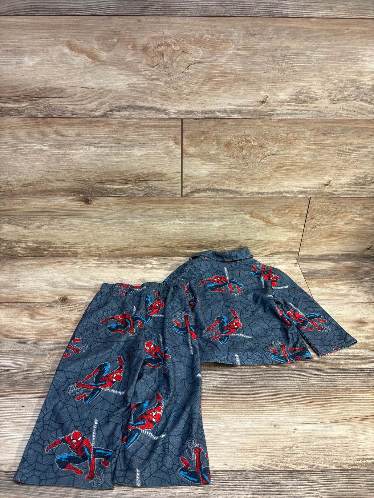 Marvel Spider-Man 2pc Coat Style Pajama Set Grey sz 2T