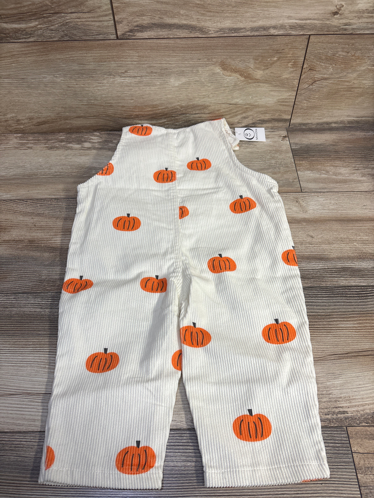 NEW MiniOlie Corduroy Pumpkin Overalls Ivory sz 12-18m