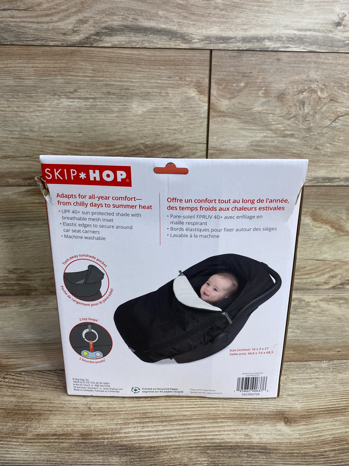 Skip Hop All Seasons Baby Car Seat Cover 4 in 1 - Black
