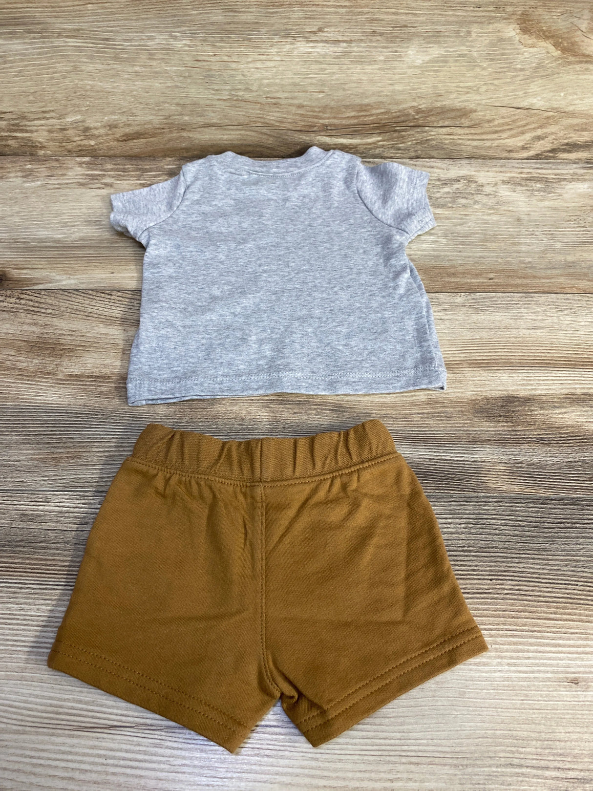 Carter's 2pc Hey Buddy Shirt & Shorts Grey sz 3m - Me n Mommy To Be