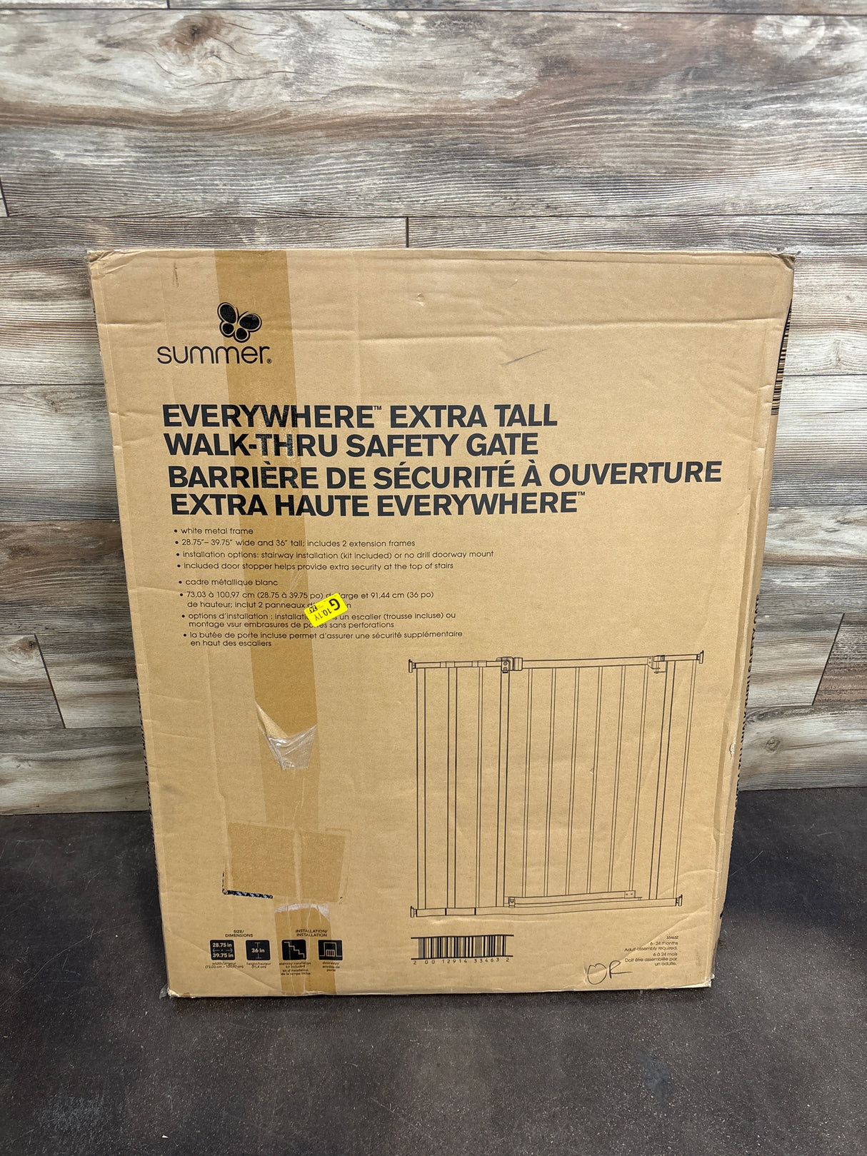 NEW Summer Infant Everywhere Extra Tall Walk Thru Safety Gate 28.75''-29.75''