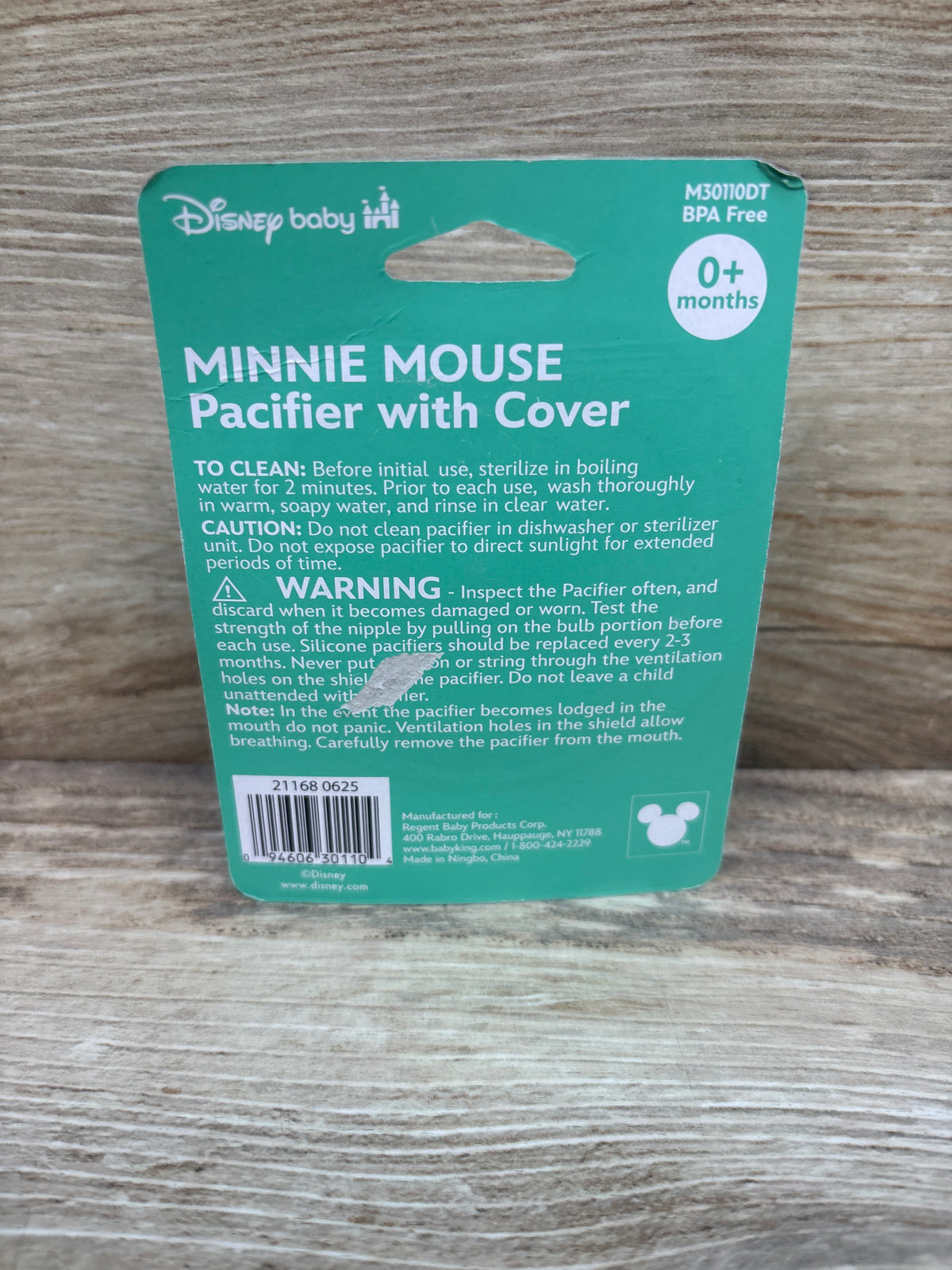 NEW Disney Baby Minnie Mouse Pacifier with Cover