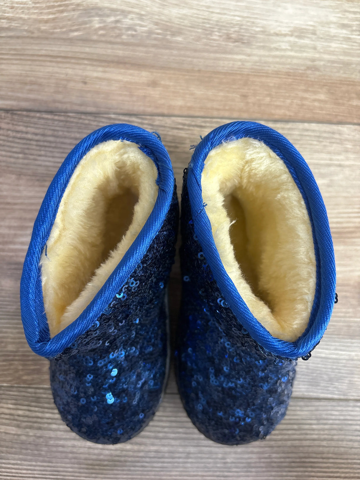 DADAWEN Warm Winter Sequin Boots Blue sz 7/8c