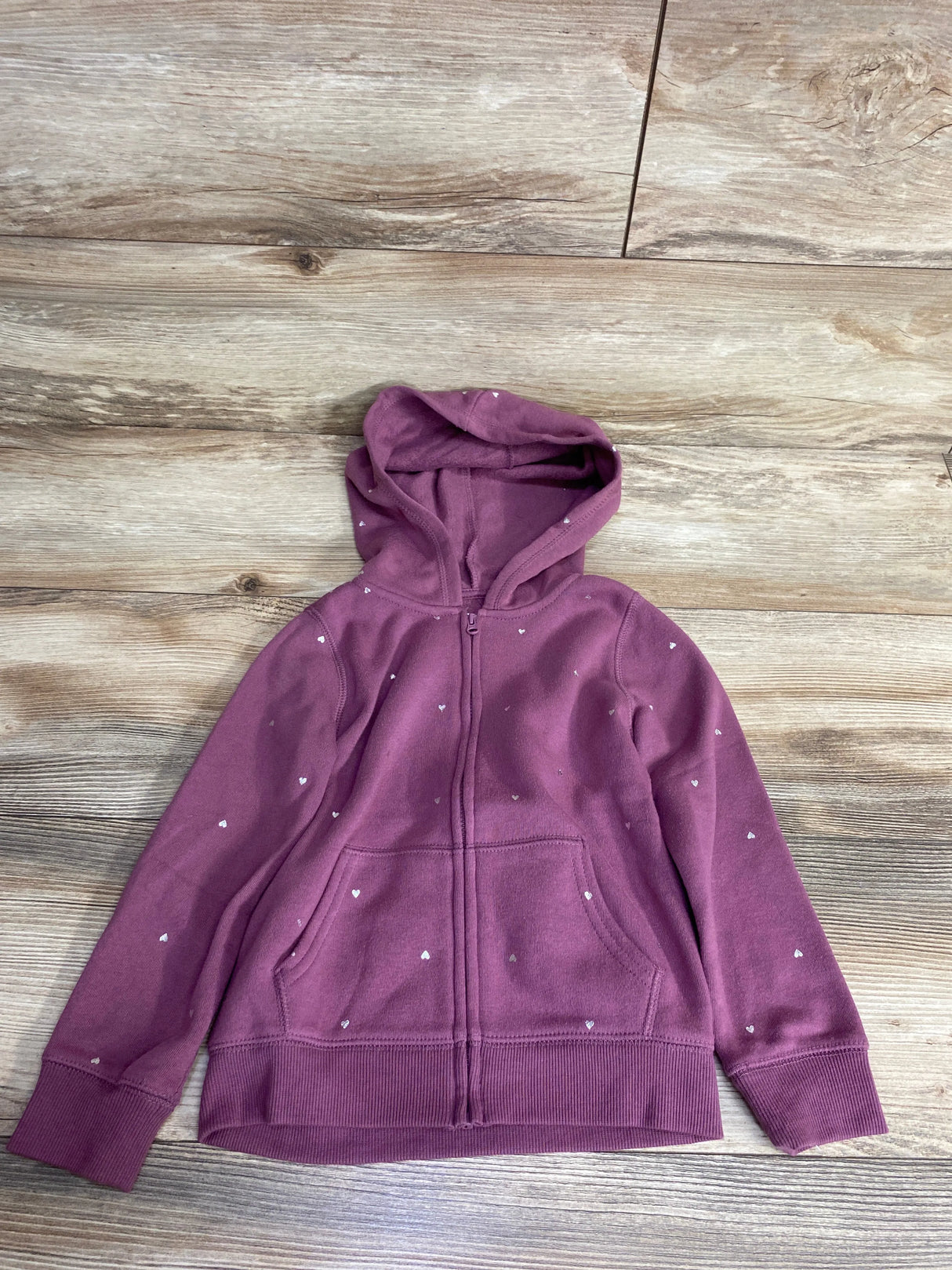 OshKosh Full Zip Heart Print Jacket Mauve sz 4T