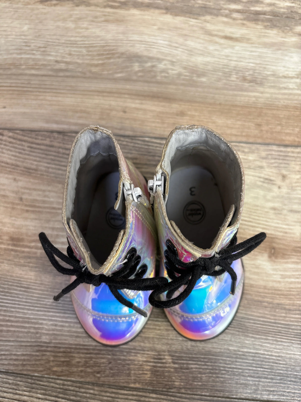 Wonder Nation Iridescent Shine Moto Booties sz 3c