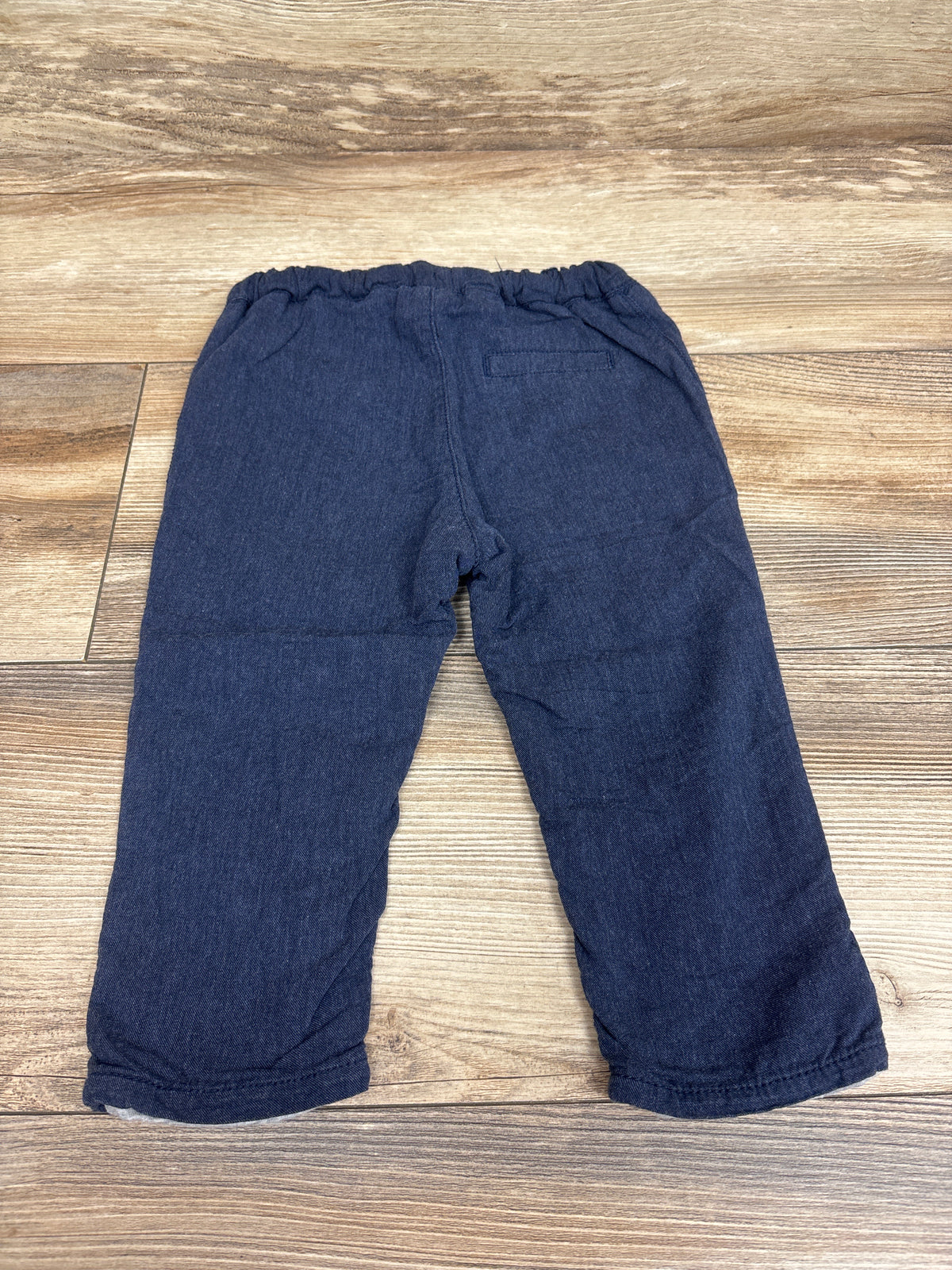 H&M Lined Drawstring Cotton Pants Blue sz 12m