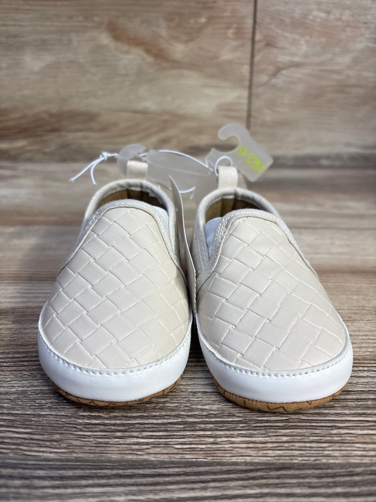 NEW Cat & Jack Woven Slip-On Crib Shoes, Beige sz 4c