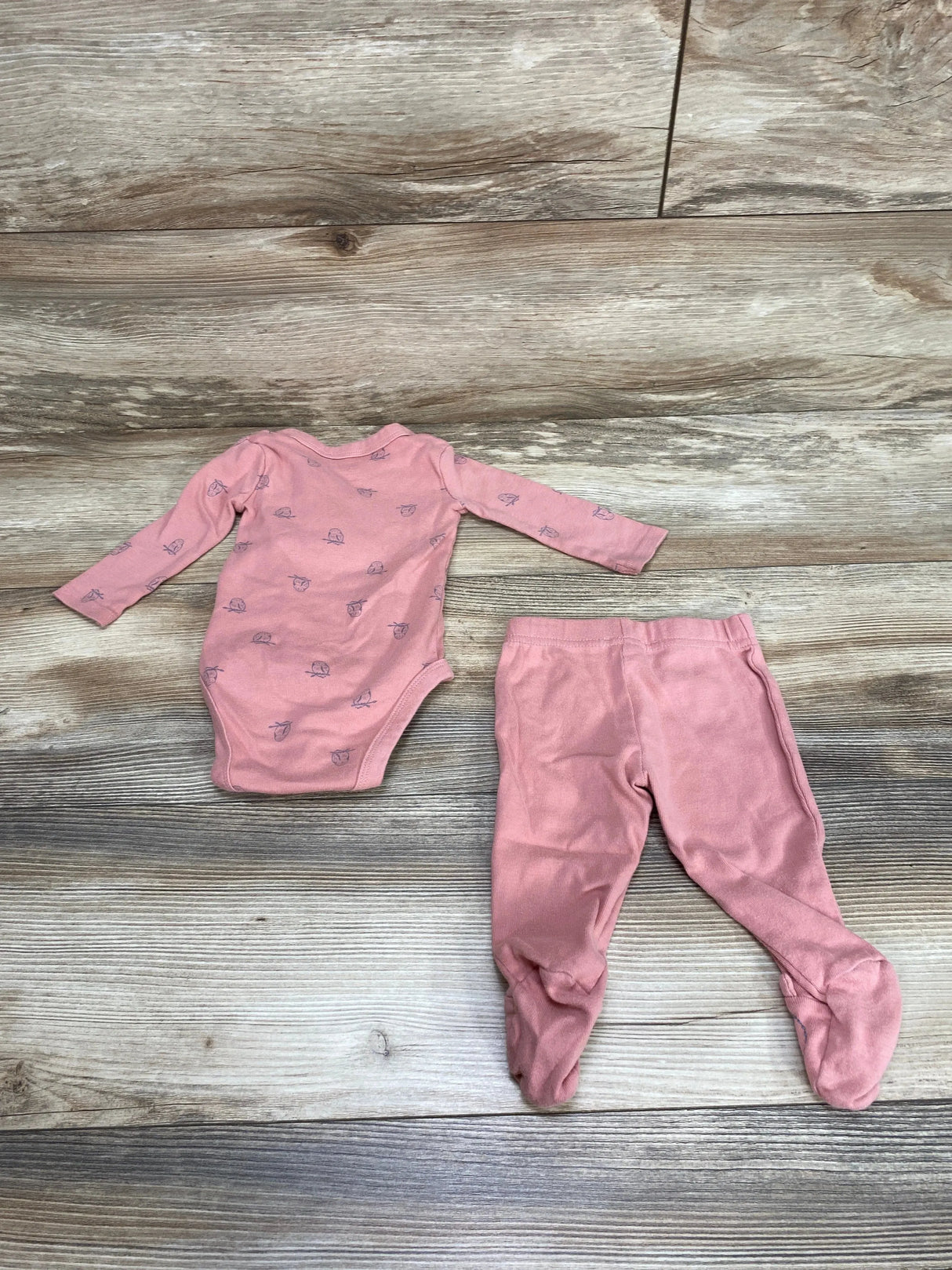 Just One You 2pc Owl Print Bodysuit & Pants Pink sz 3m - Me n Mommy To Be
