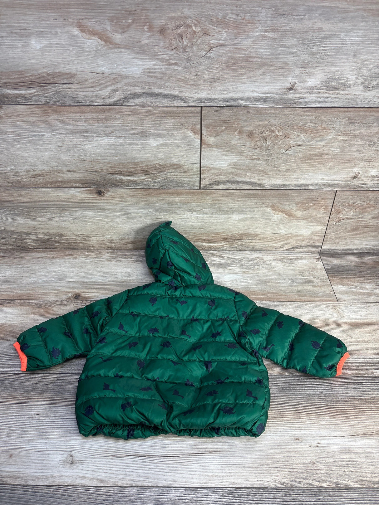 Baby Gap Dinosaur Print Puffer Jacket Green sz 12-18m
