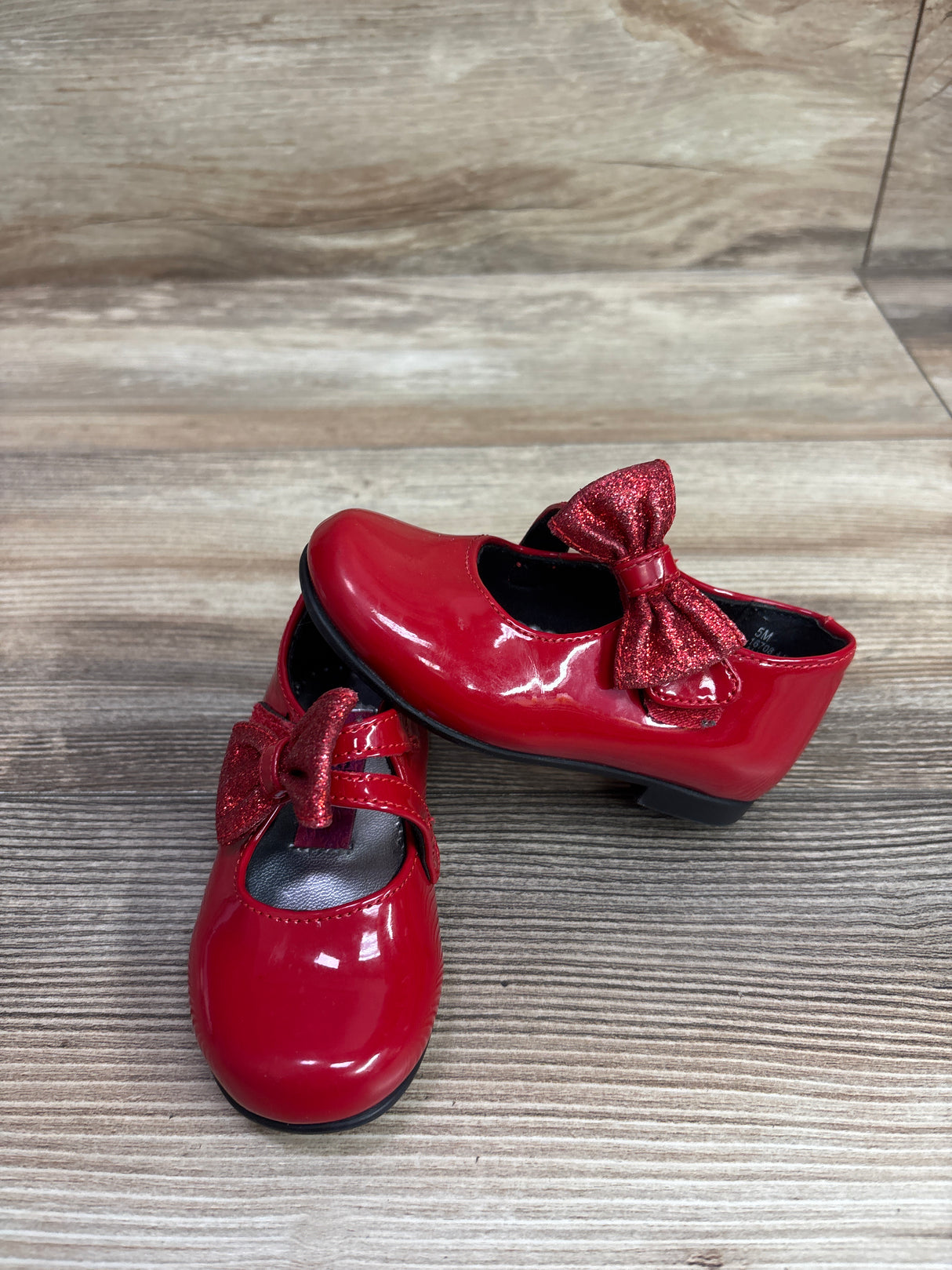 Rachel Shoes Lil' Molly Mary Jane Bow Flats Red sz 5c