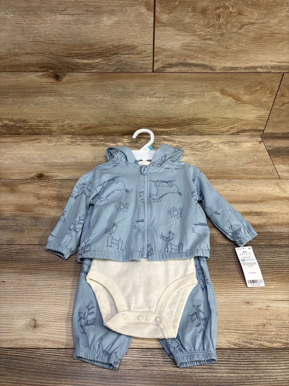 NEW Carter's 3pc Jacket, Bodysuit, & Pants Set Blue sz 6m
