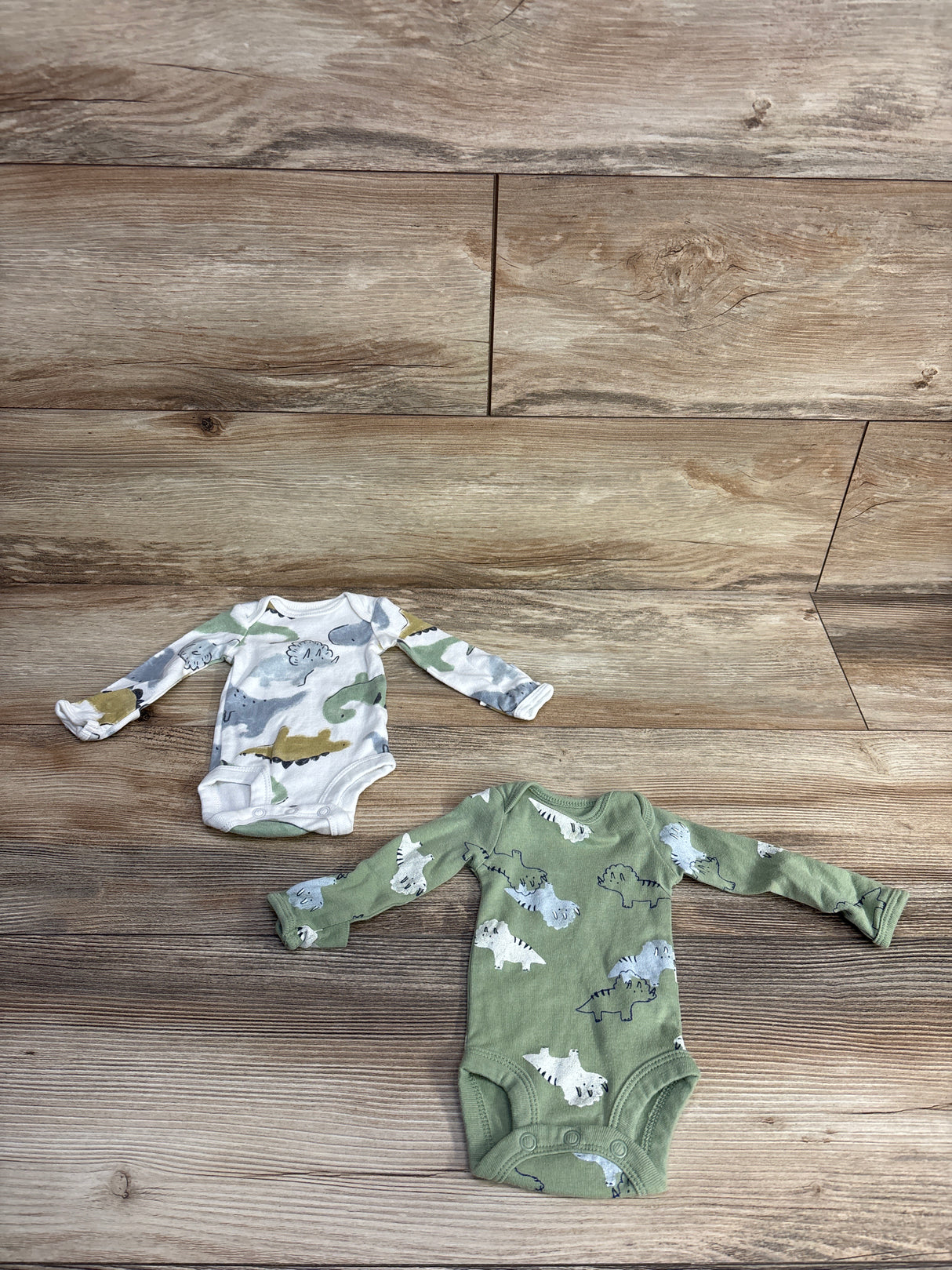Carter's 2pk Dinosaur Bodysuit Set Sage sz Preemie