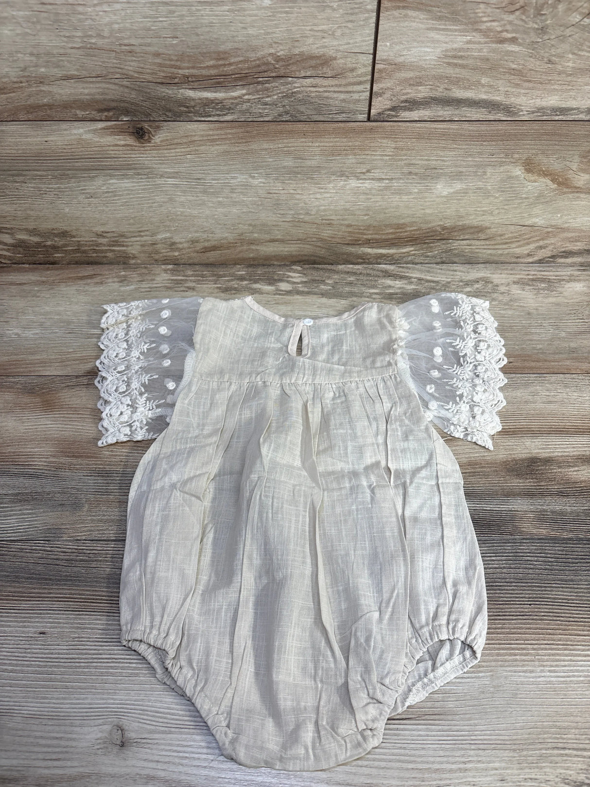 NEW Eqbaby Lace Overlay Romper Beige sz 12-18m