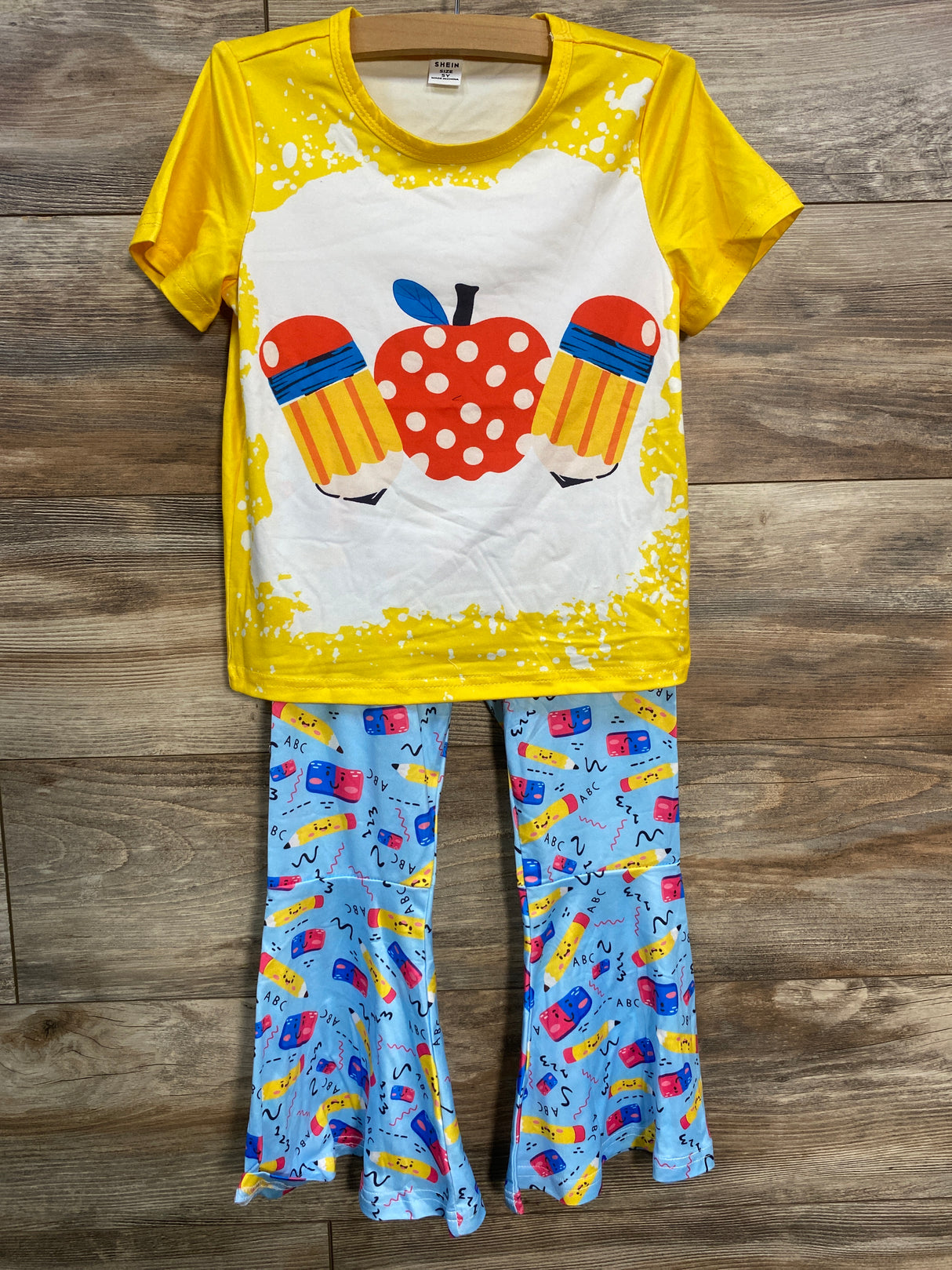 NWOT Shein 2pc Shirt & Pants Set Yellow sz 5T