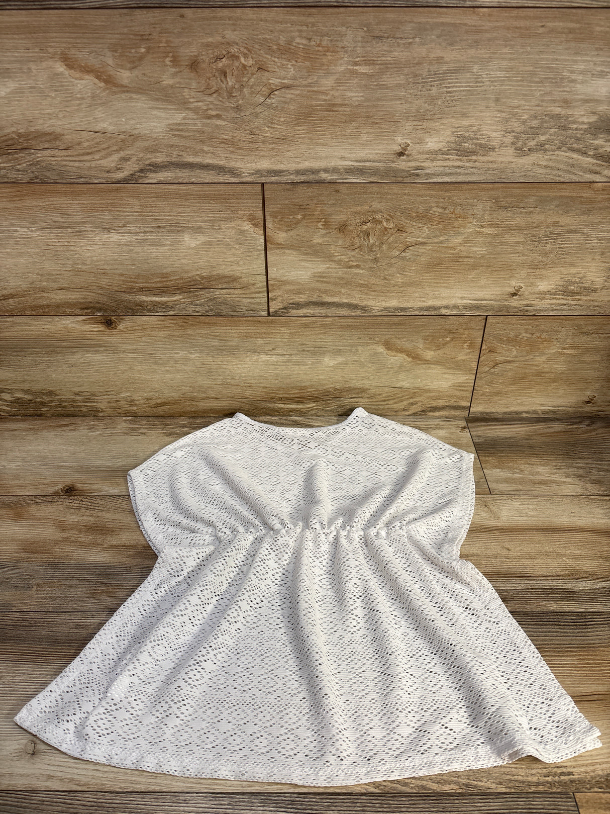 Children's Place Short Sleeve lace Swim Cover-Up White sz 5/6T
