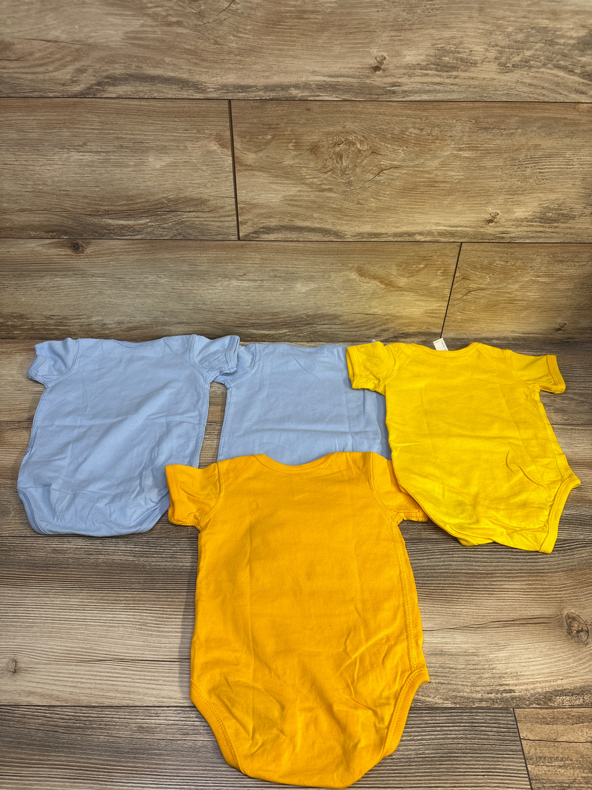 Rabbit Skins 4pk One Piece Bodysuits Blue/Yellow sz 12m