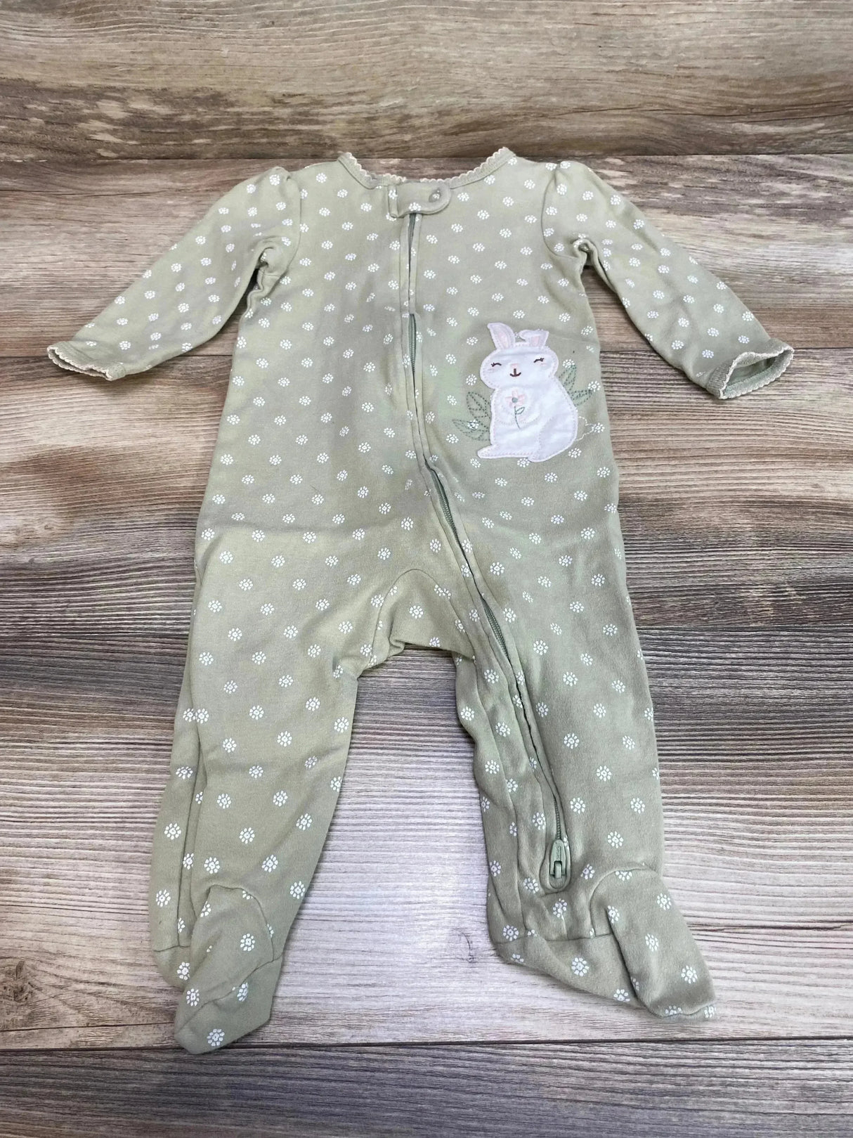 Carter's Bunny Sleeper Green sz 9m - Me n Mommy To Be