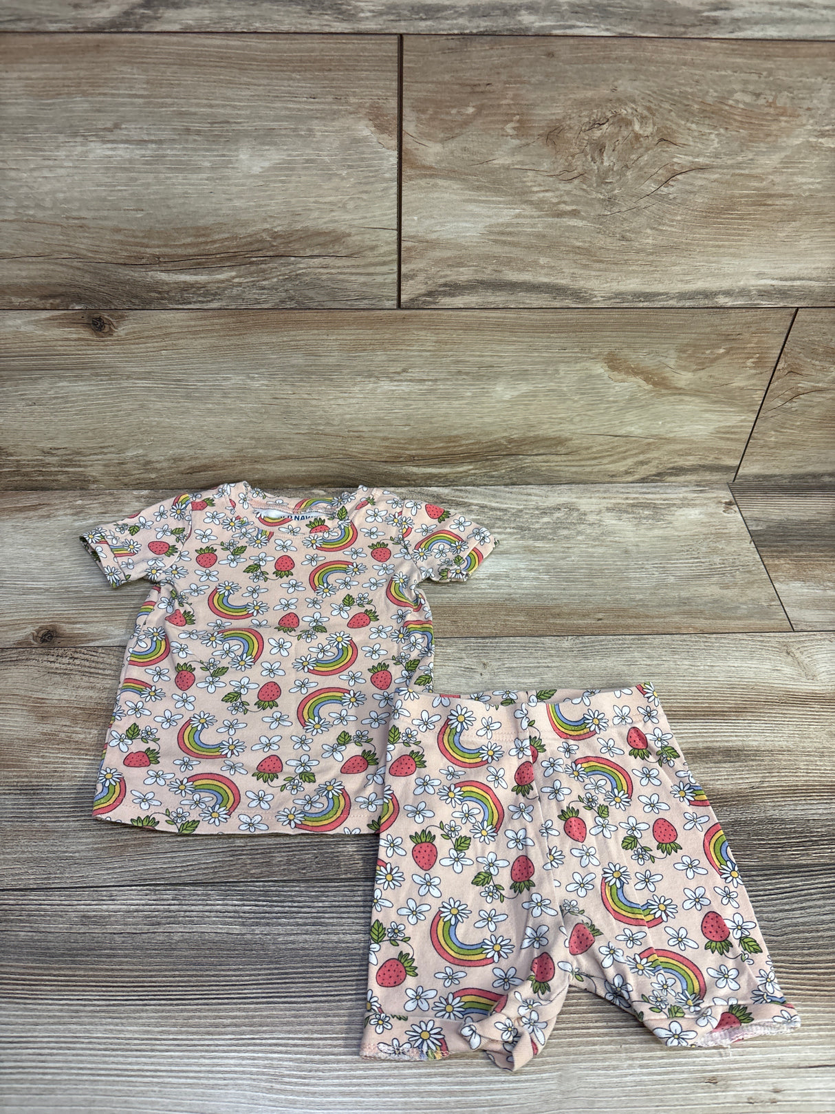 Old Navy 2pc Floral Pajama Set Peach sz 18-24m
