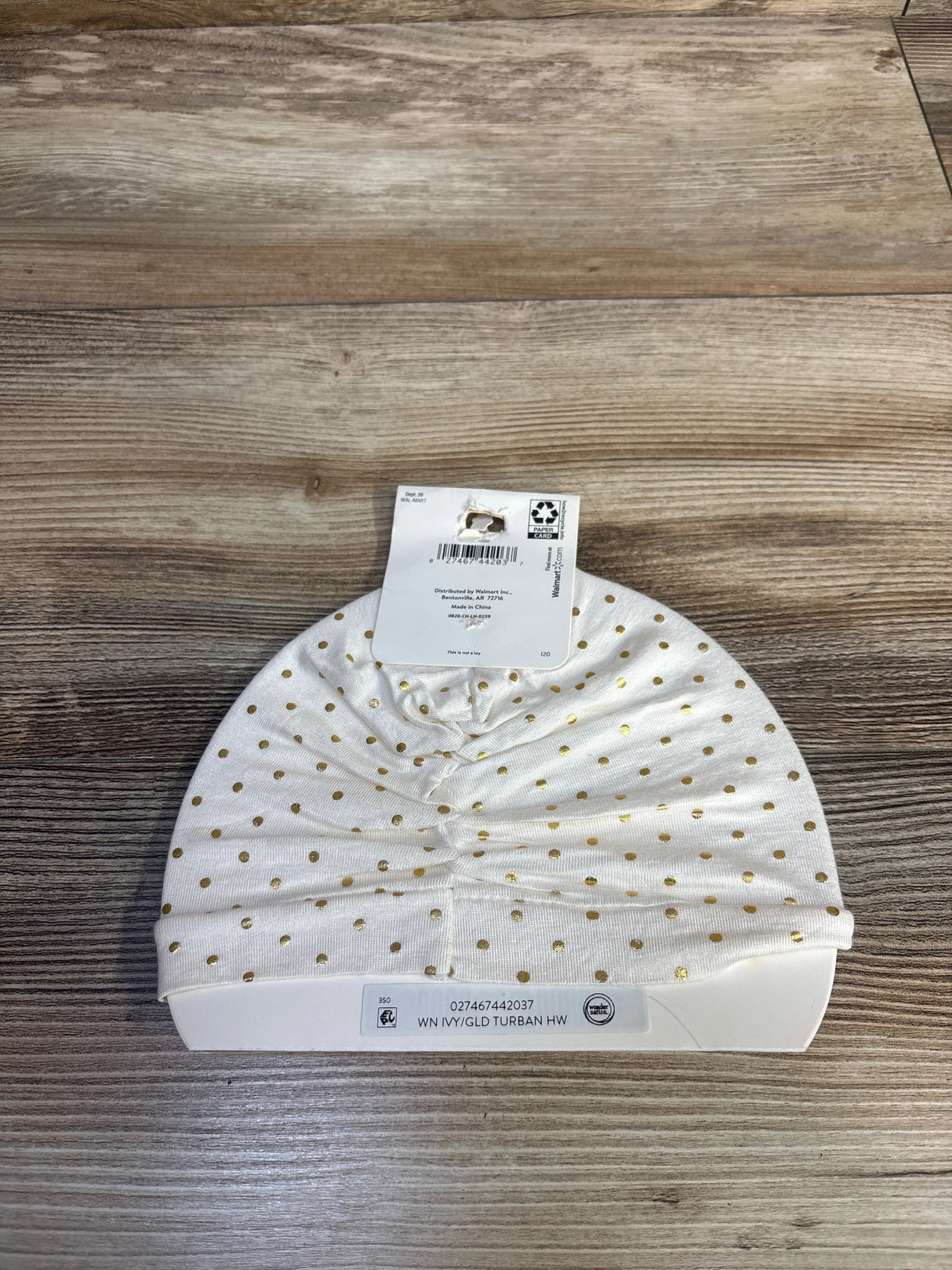 NEW Wonder Nation Polka Dot Turban White One Size (up to 3T)