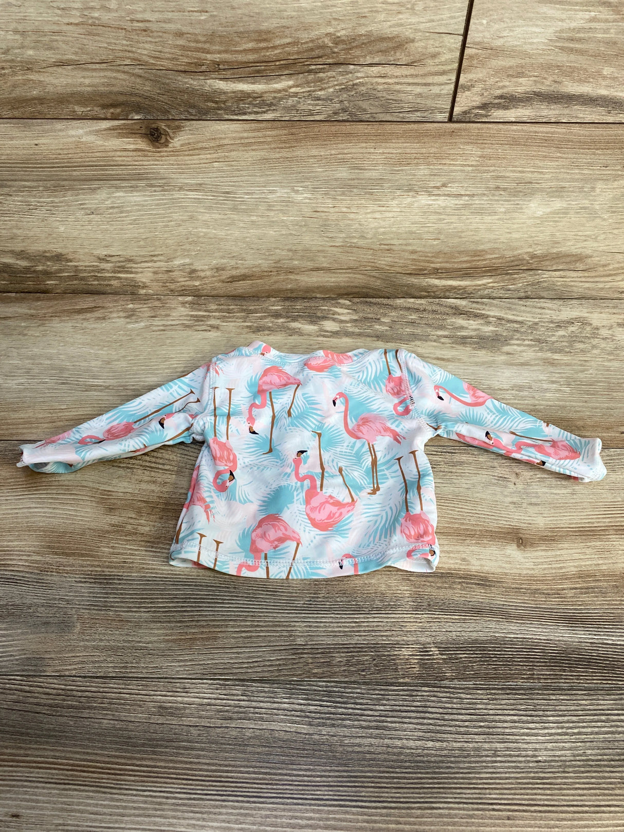 Ruffle Butts Flamingo Rashguard White sz 3-6m - Me n Mommy To Be