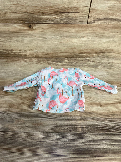 Ruffle Butts Flamingo Rashguard White sz 3-6m - Me n Mommy To Be