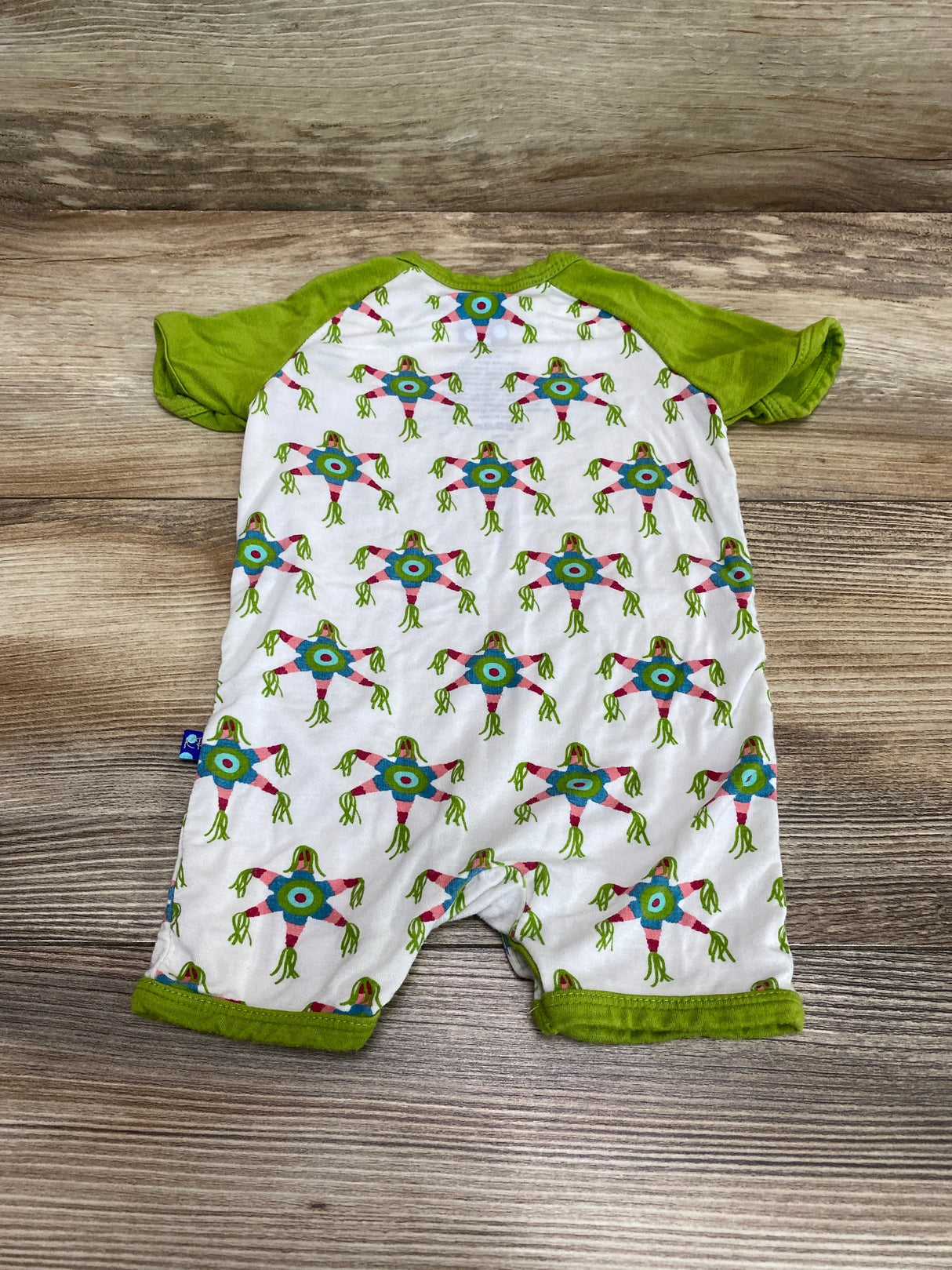 KicKee Pants Short Sleeve Raglan Romper in Natural Pinata sz 0-3m - Me n Mommy To Be