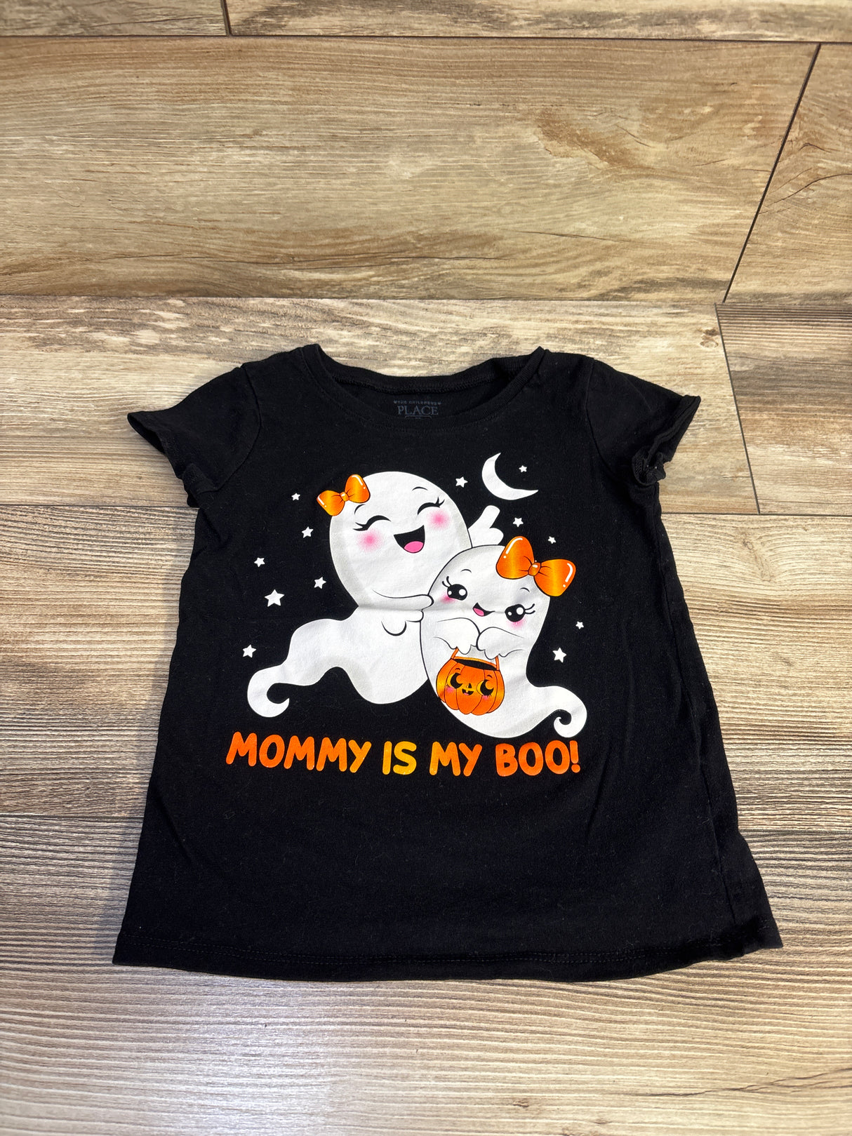 Children's Place Mommy Is My Boo! Shirt Black sz 5T