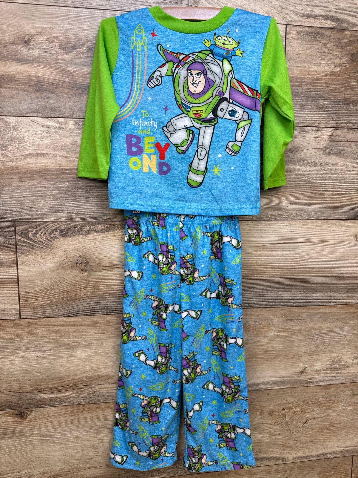 Disney Pixar Toy Story 2pc Pajama Set Green sz 3T