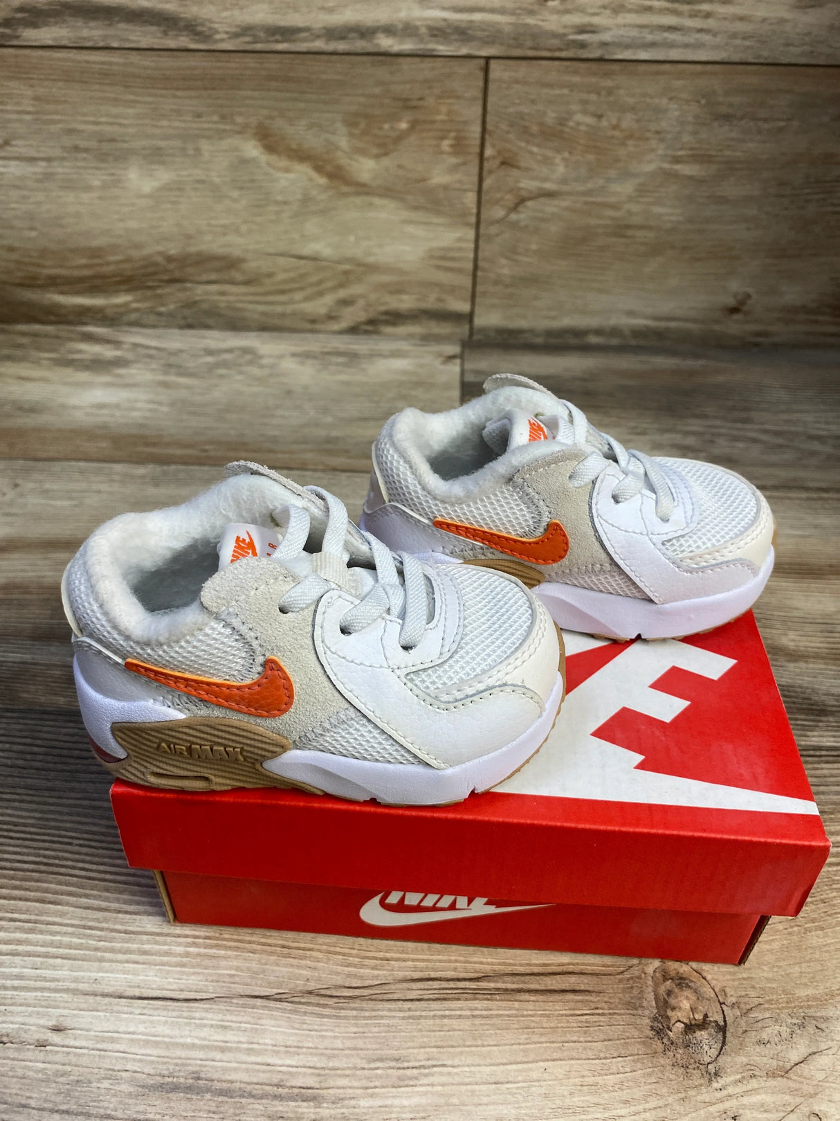 NEW Nike Air Max Excee TD 'White Orange' Sneakers sz 4c