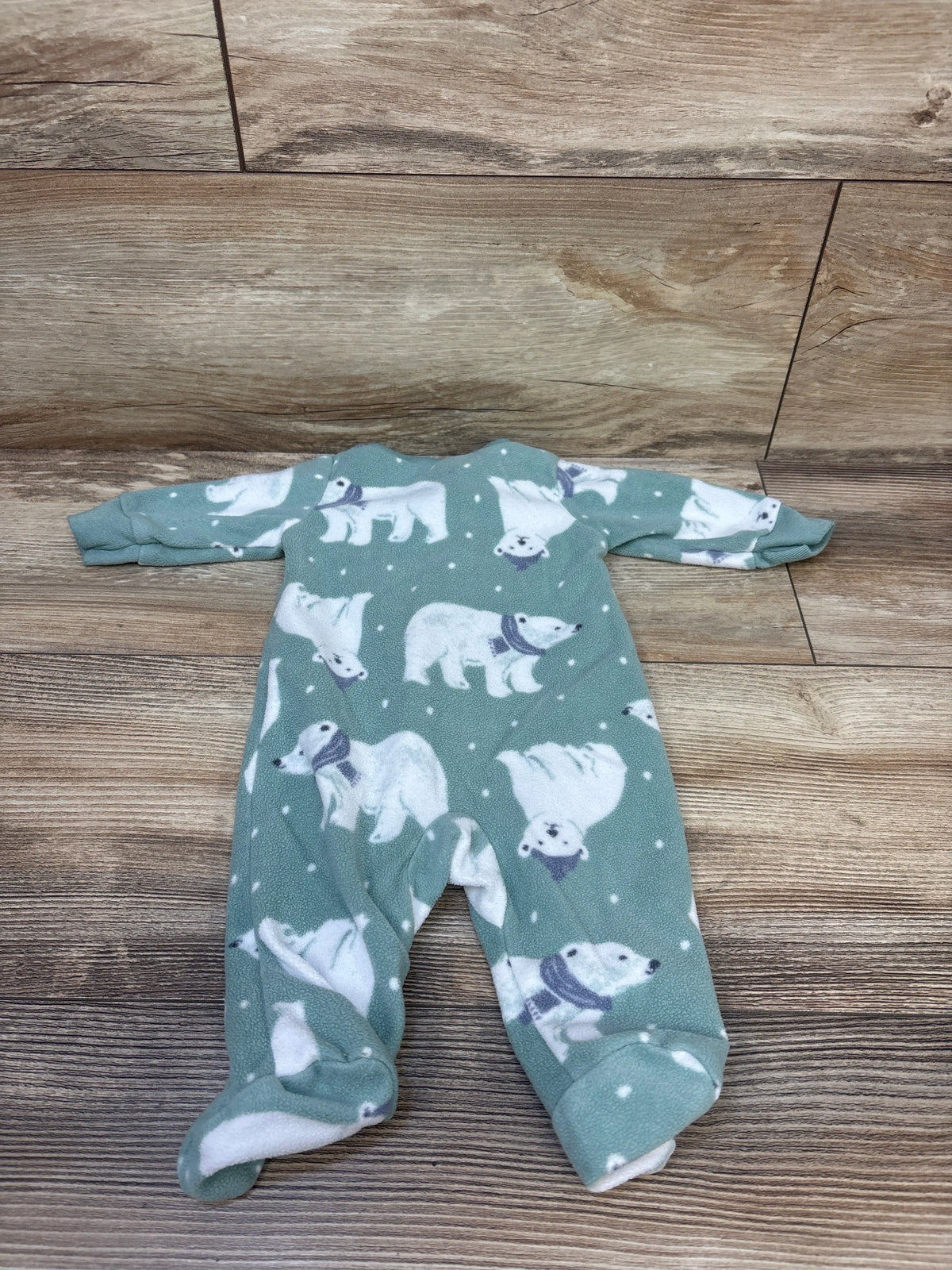 Child Of Mine Polar Bear Blanket Sleeper Green sz Newborn