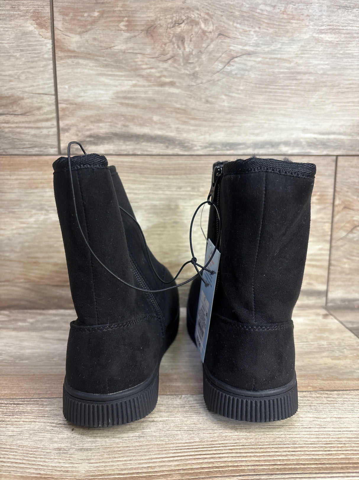 NEW Cat & Jack Holland Shearling Style Boots Black sz 1Y