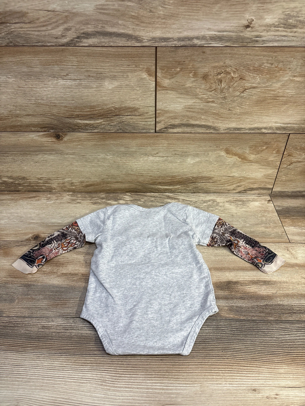 Kids Tales Tattoo Sleeve Bodysuit Grey sz 9m - Me n Mommy To Be