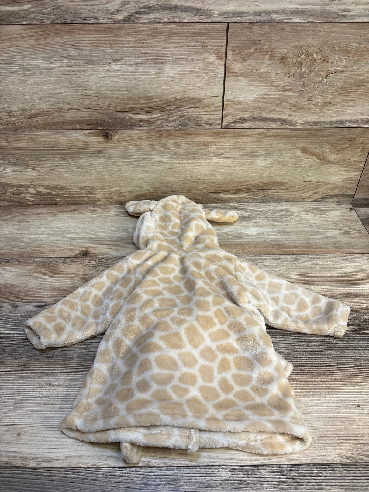 Hudson Baby Plush Giraffe Print Robe Tan sz 0-9m