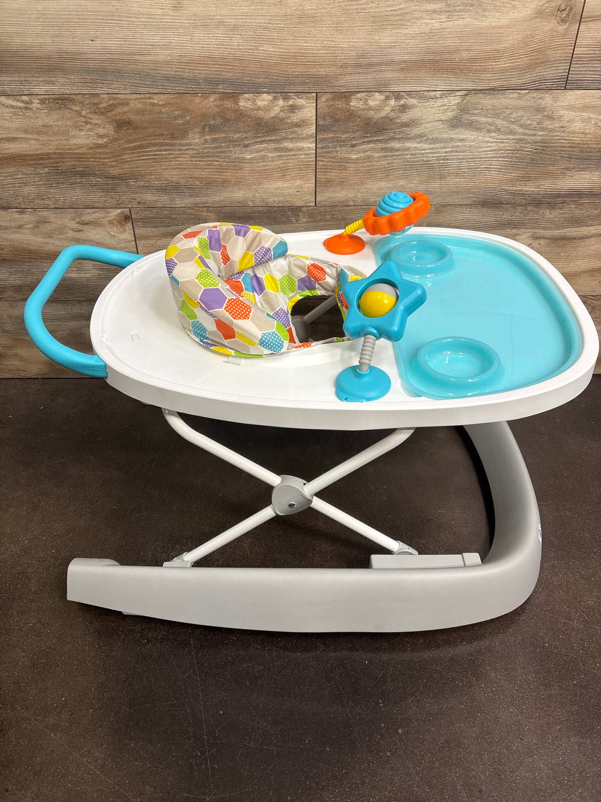 Smart Steps Dine N' Play 3-in-1 Feeding Walker with Toys - Hexagon Dots