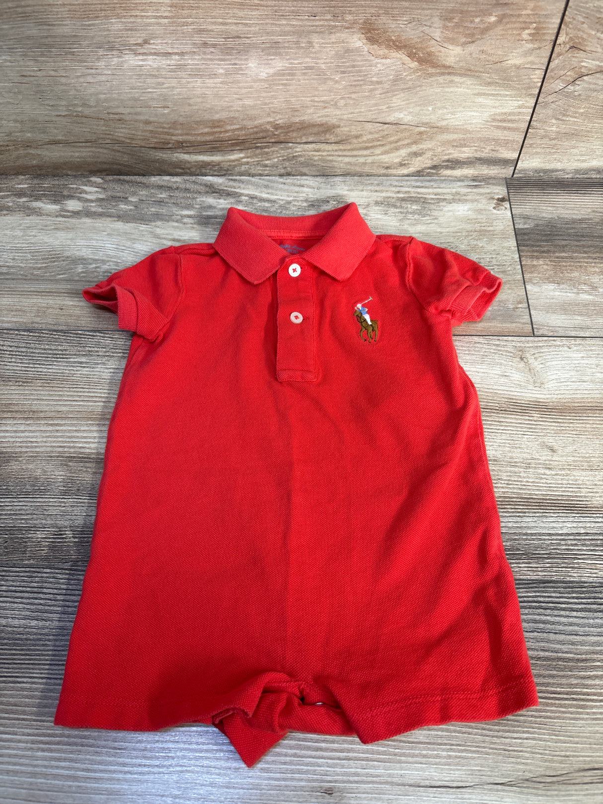 Ralph Lauren Cotton Mesh Polo Shortie Romper Red sz 9m