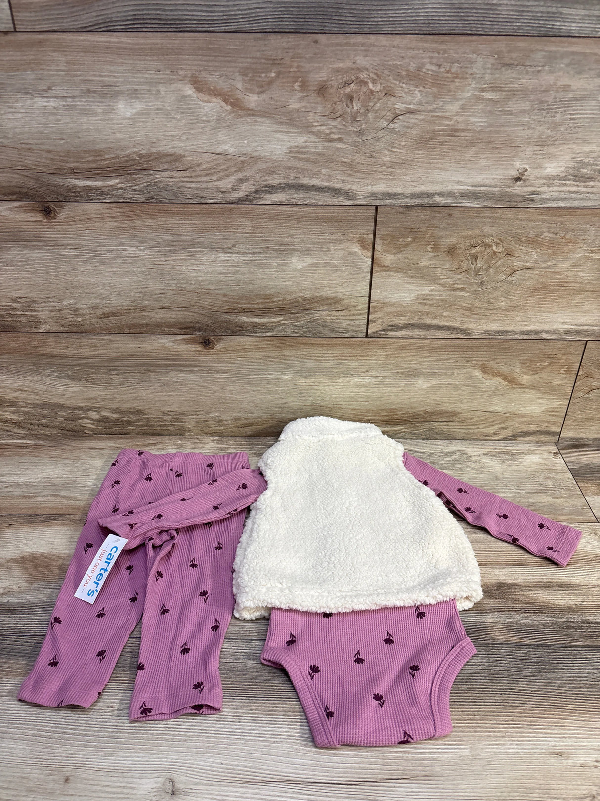 NEW Just One You 3pc Sherpa Vest Set Pink sz 12m