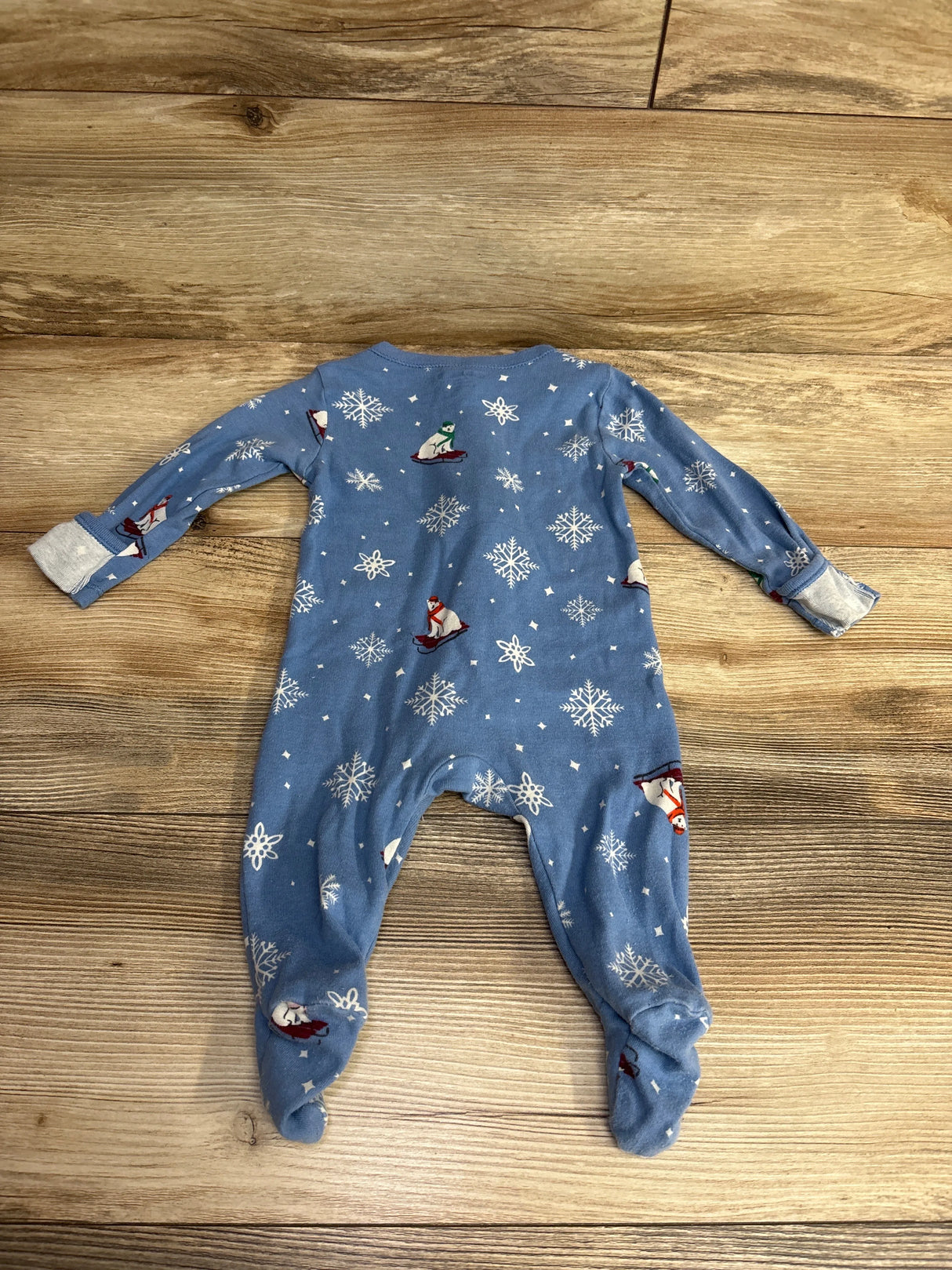Old Navy Polar Bear Print Sleeper Light Blue sz 3-6m
