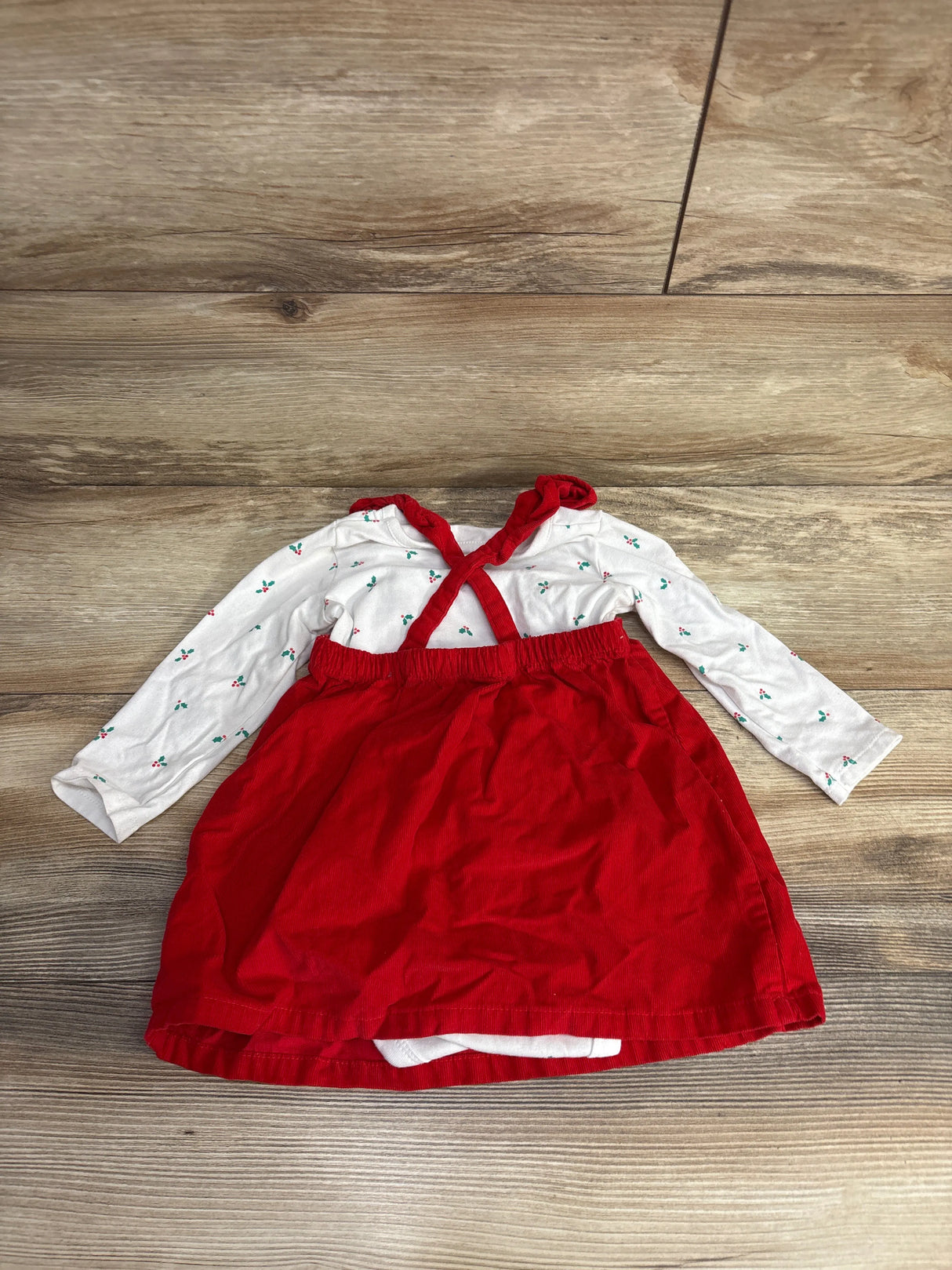 Cat & Jack Mistletoe Bodysuit & Cord Skirtall White sz 18m