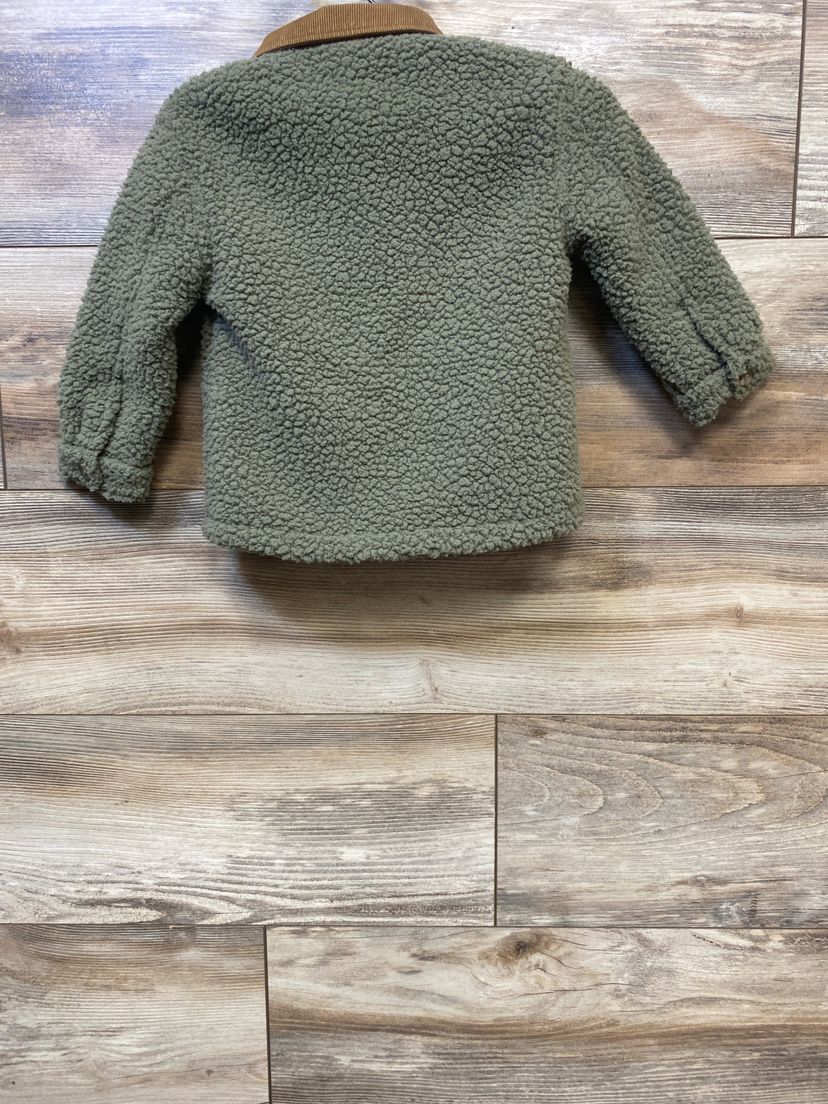 Old Navy Corduroy Collar Sherpa Button-Up Jacket Green sz 18-24m