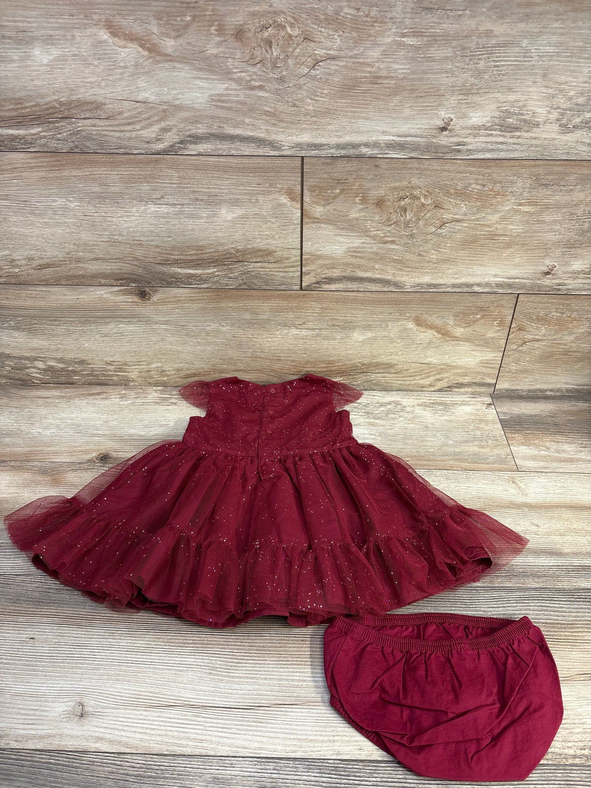 Just One You 2pc Glitter Tulle Dress Burgundy sz 18m - Me n Mommy To Be