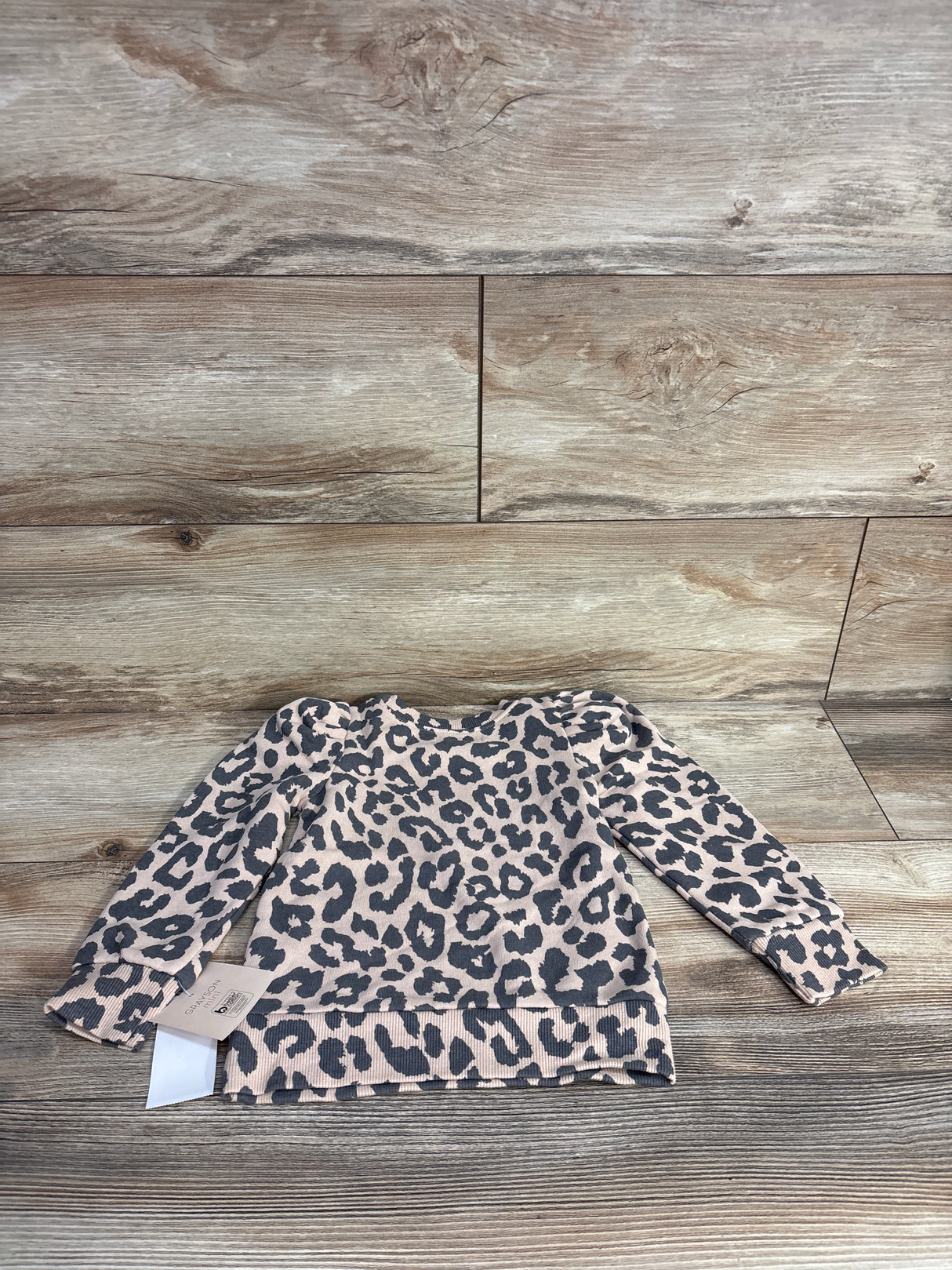 NEW Grayson Mini Leopard Print Puff Sleeve Shirt Brown sz 2T