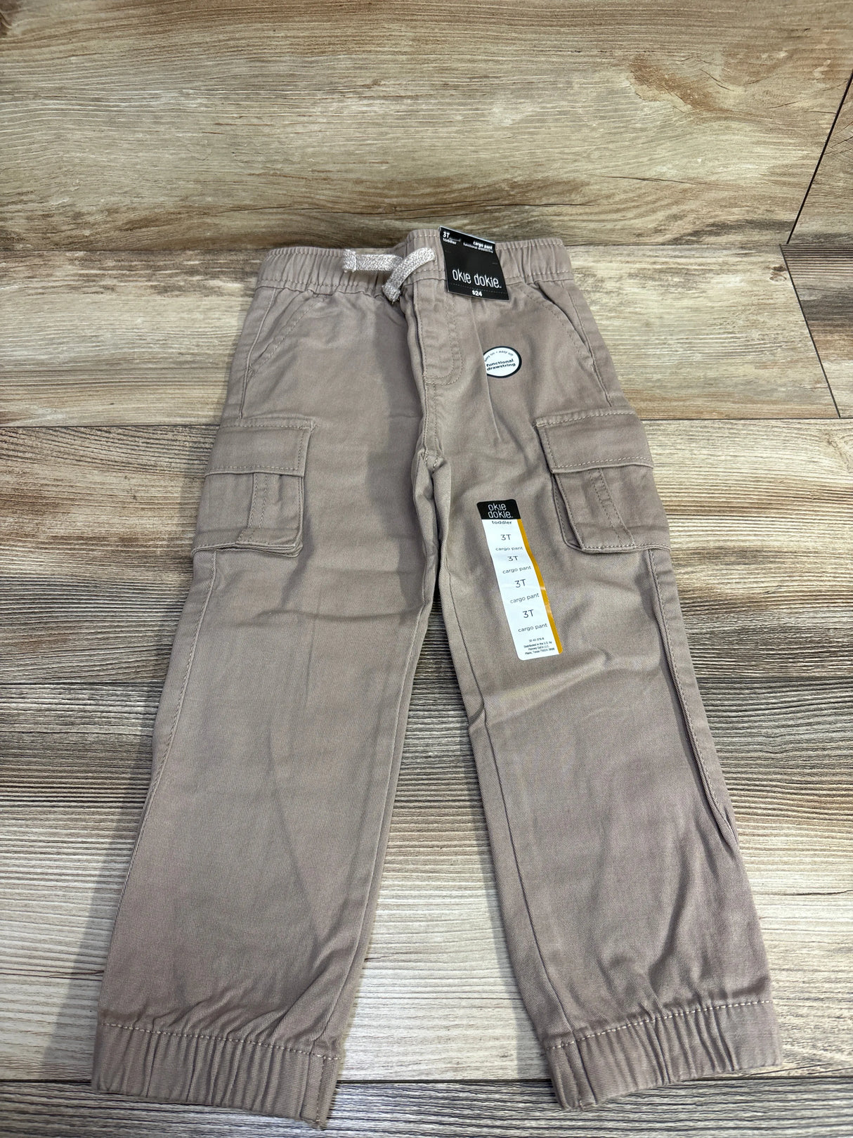 NEW Okie Dokie Cargo Pants Vintage Taupe sz 3T