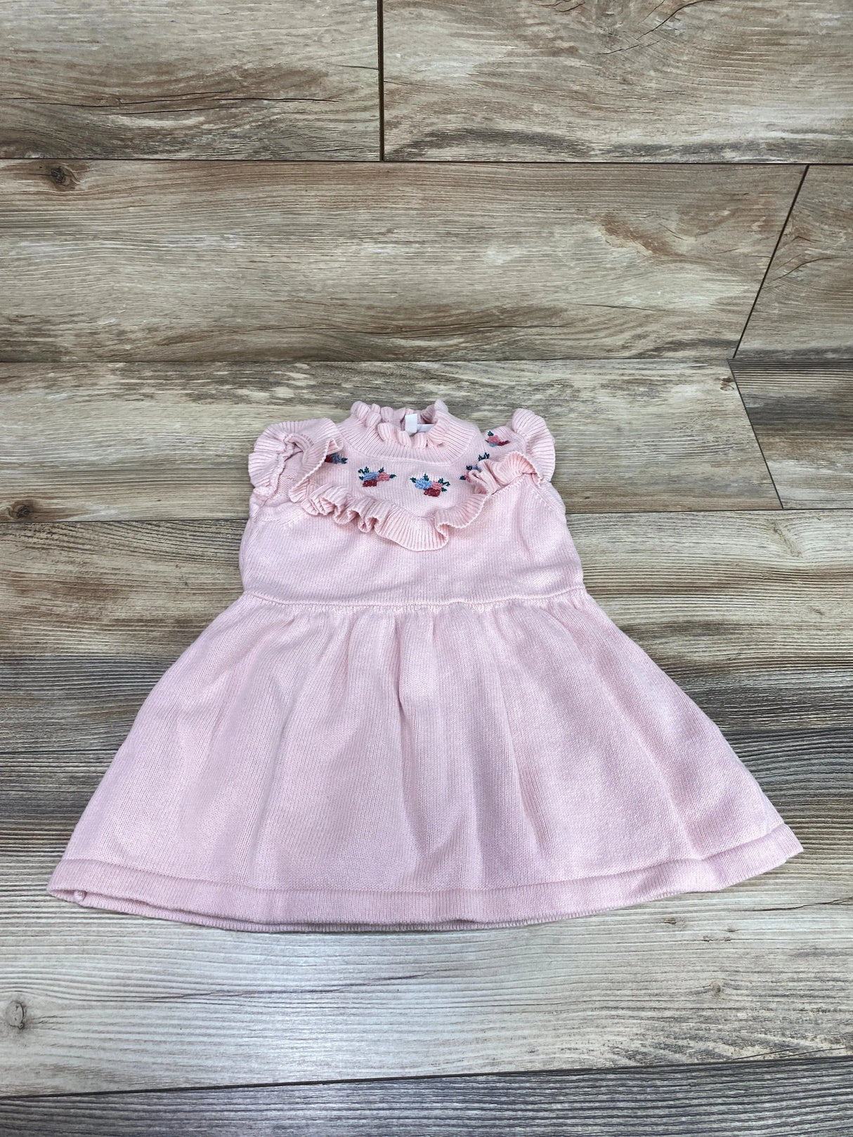 Janie and Jack Ruffle Embroidered Dress Pink sz 12-18m - Me n Mommy To Be